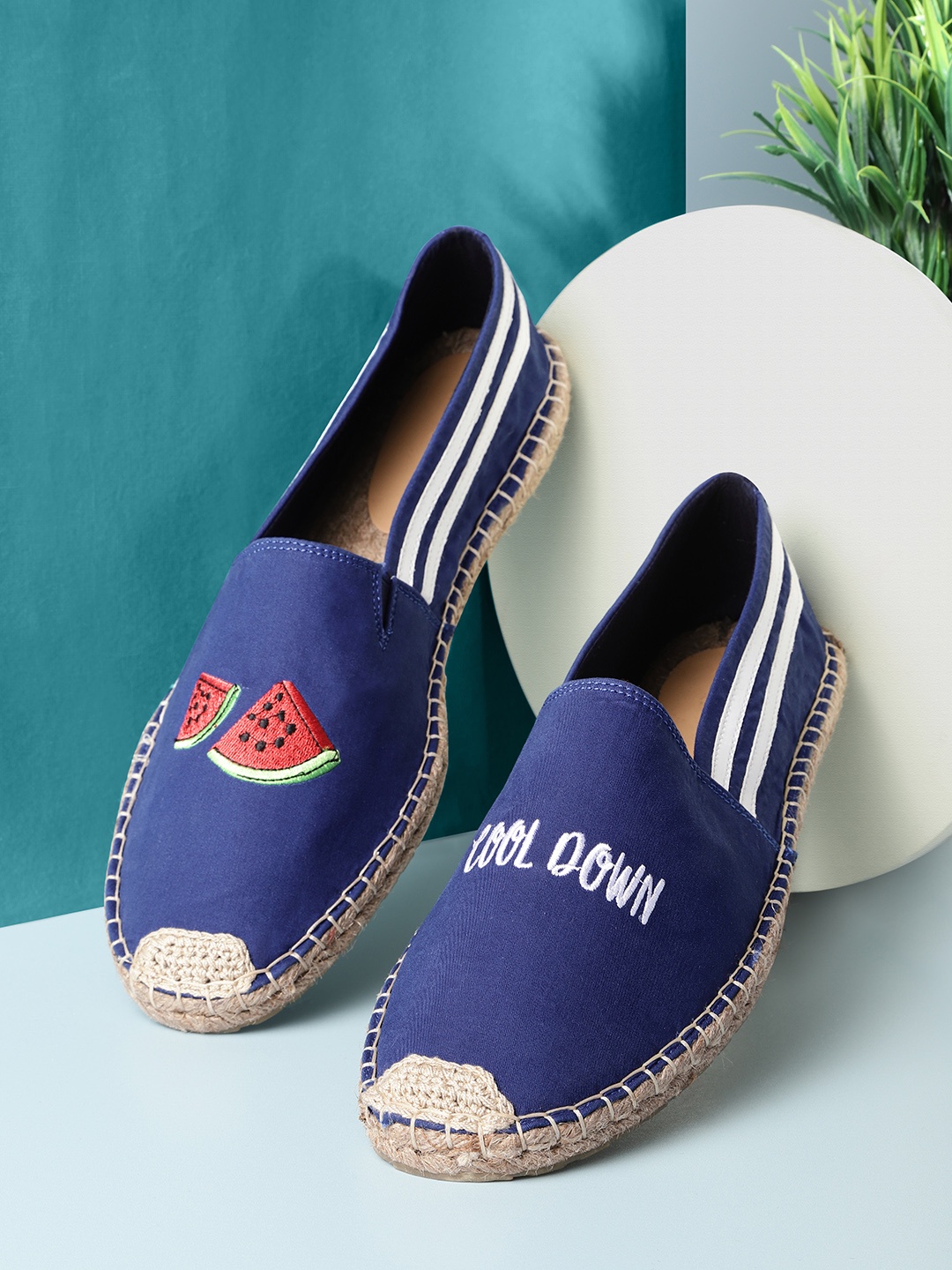 

Mast & Harbour Men Navy Blue Printed Espadrilles
