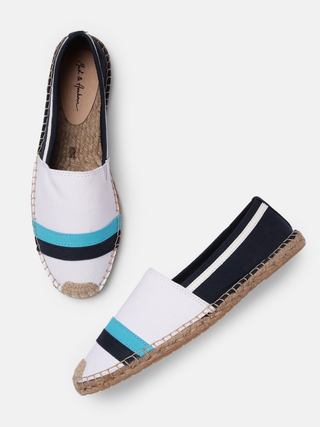 

Mast & Harbour Men White & Blue Espadrilles