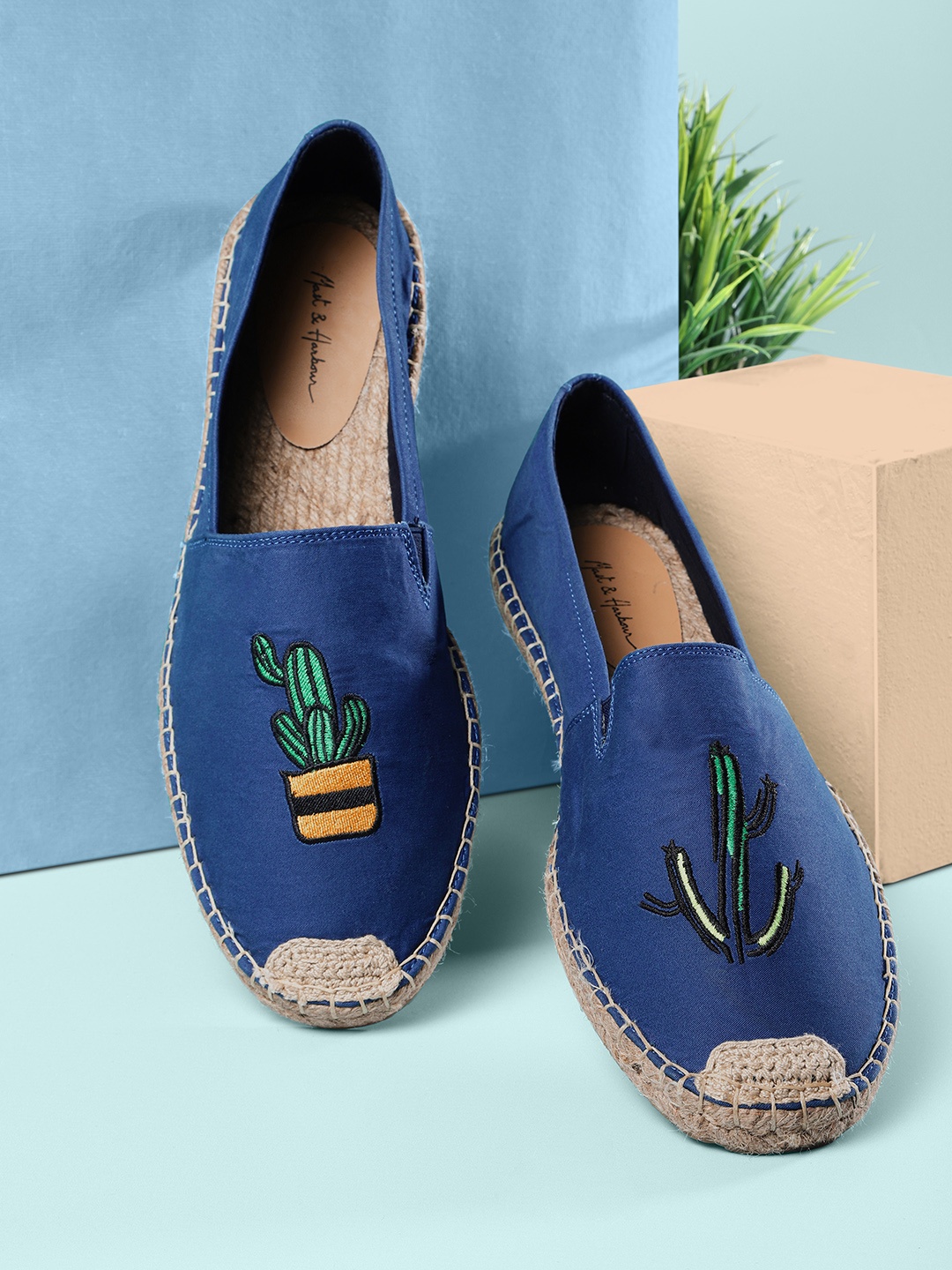 

Mast & Harbour Men Navy Blue Woven Design Espadrilles