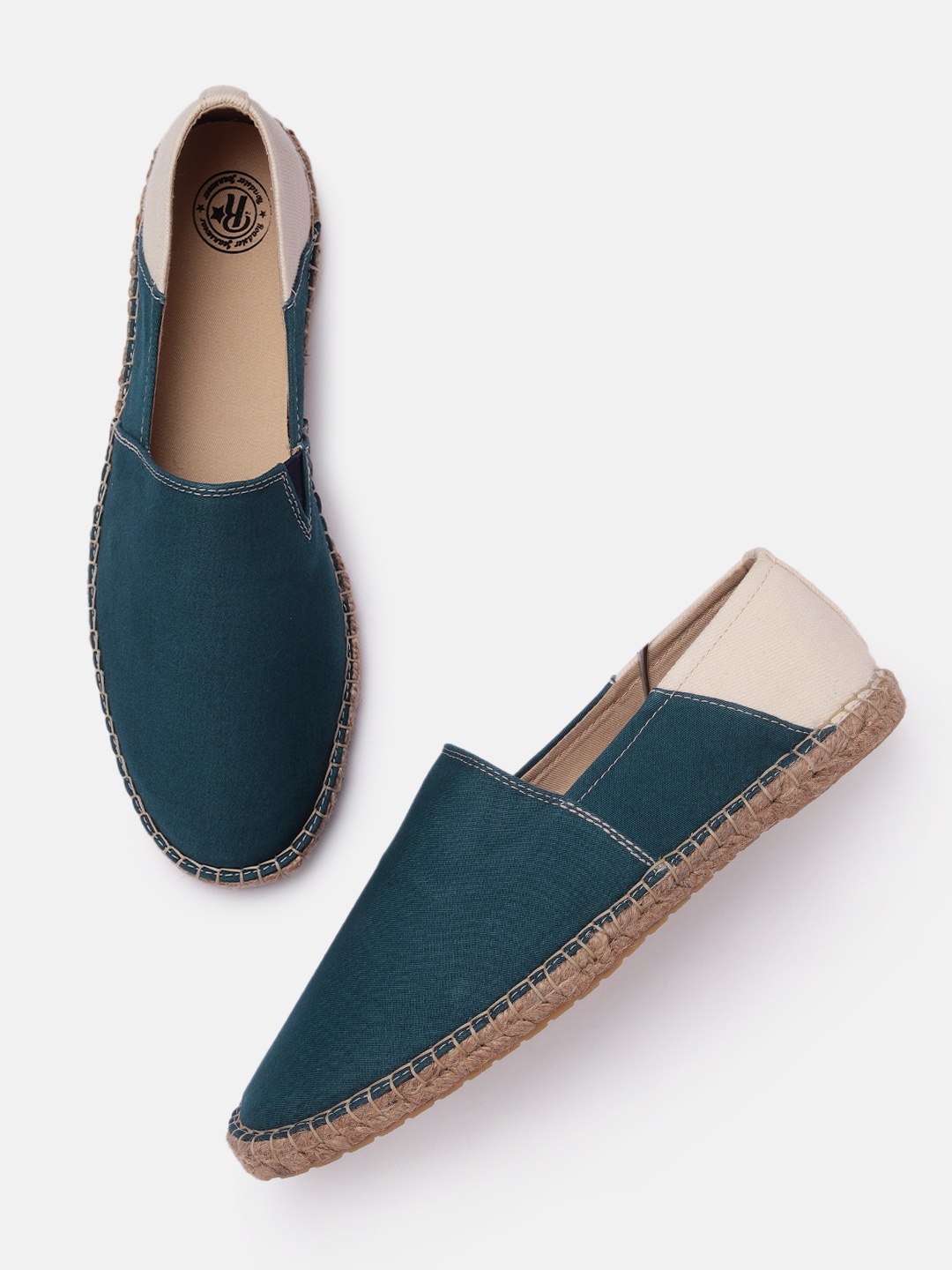 

Roadster Men Teal Green Solid Espadrilles