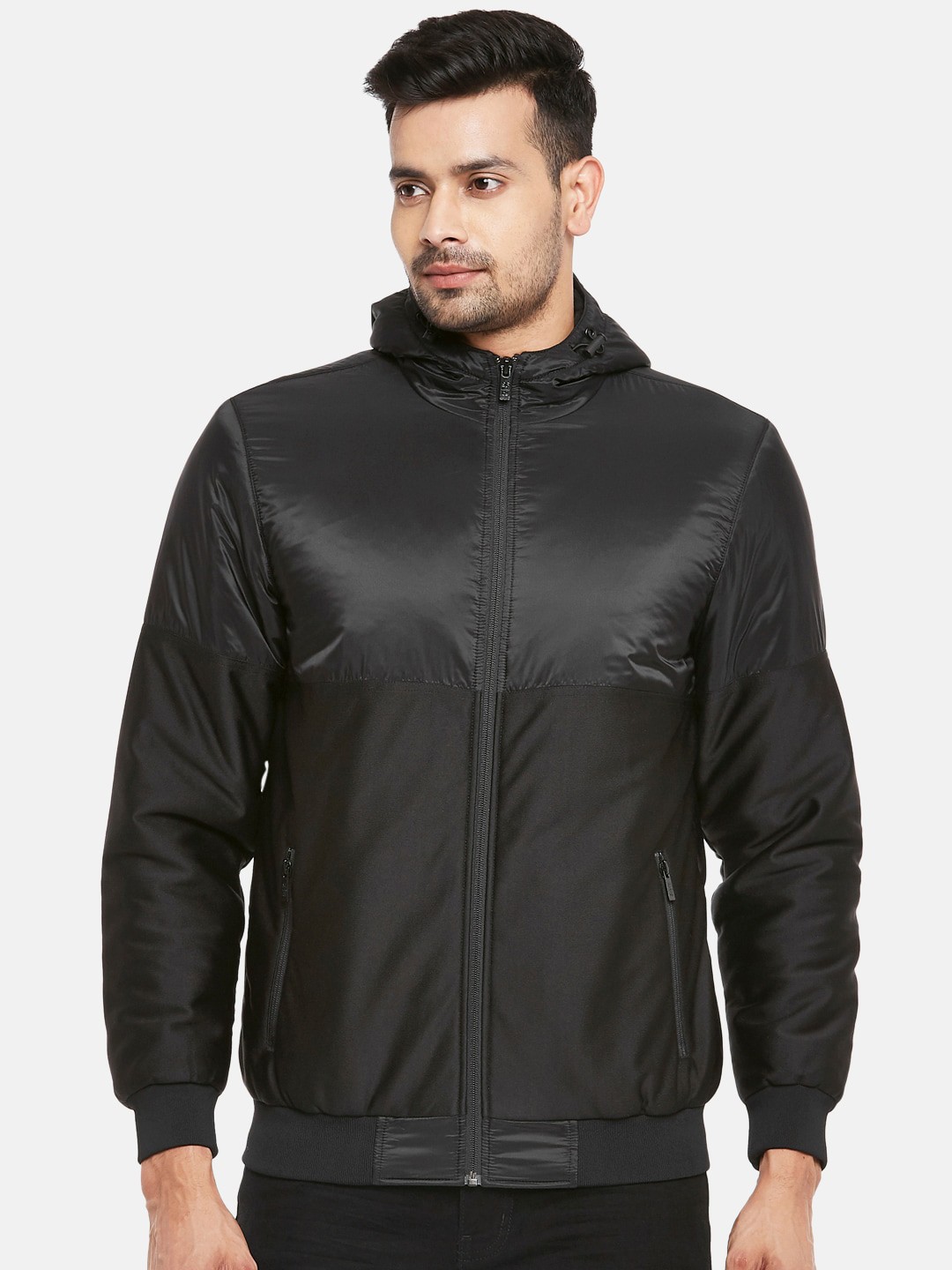 

SF JEANS by Pantaloons Men Black Colourblocked Padded Jacket