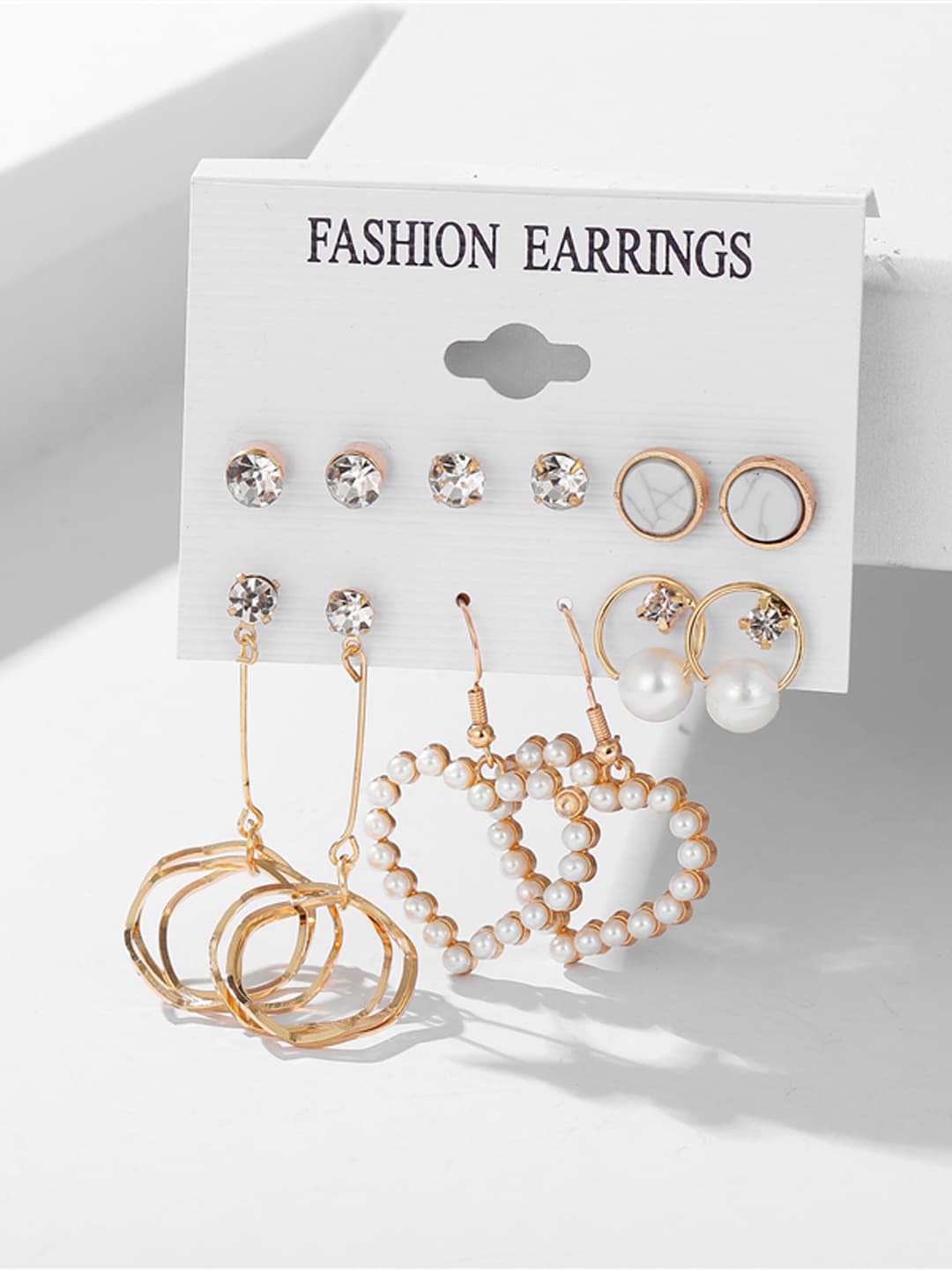 

Shining Diva Fashion Combo Set Of 6 Gold-Toned Earrings