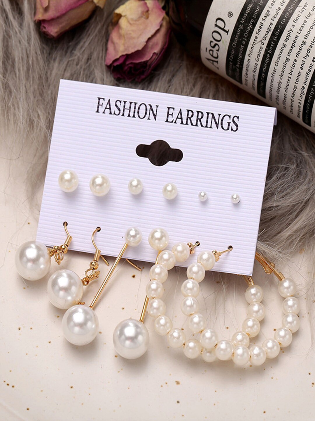 

Shining Diva Fashion Combo Set Of 6 Gold-Toned Earrings