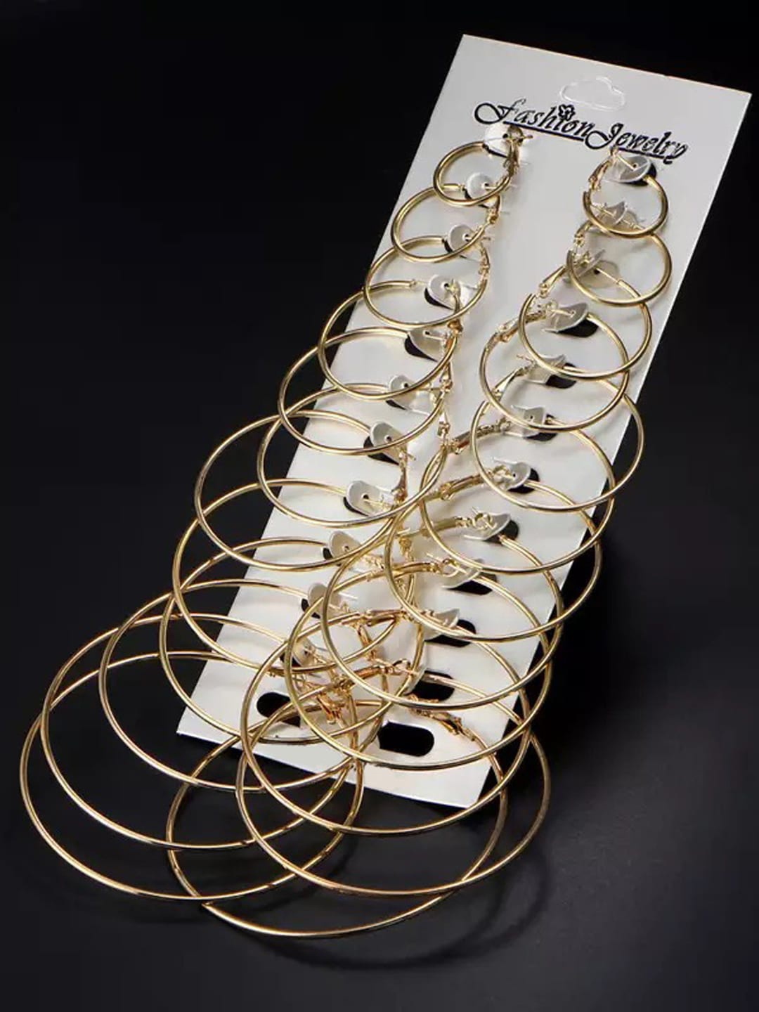 

Shining Diva Fashion Combo Set Of 12 Gold-Toned Hoop Earrings