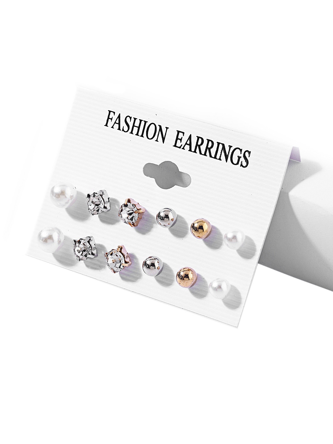 

Shining Diva Fashion Combo Set Of 6 Gold and Silver Plated Stud Earrings