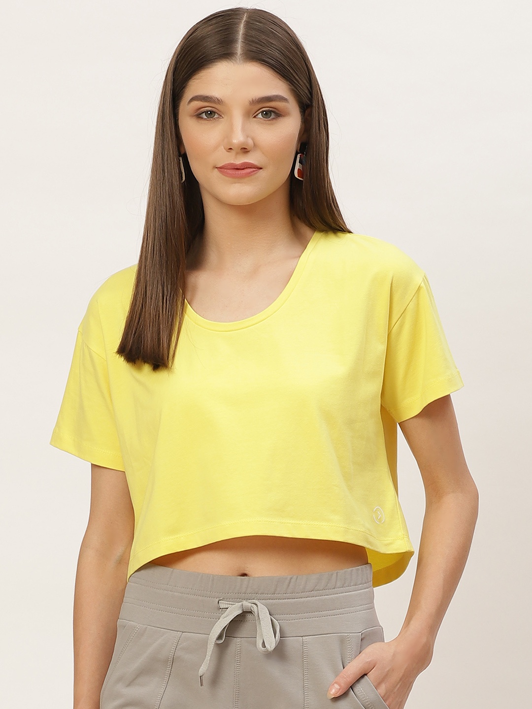

KICA Yellow Lightweight Stretchable Cropped Top