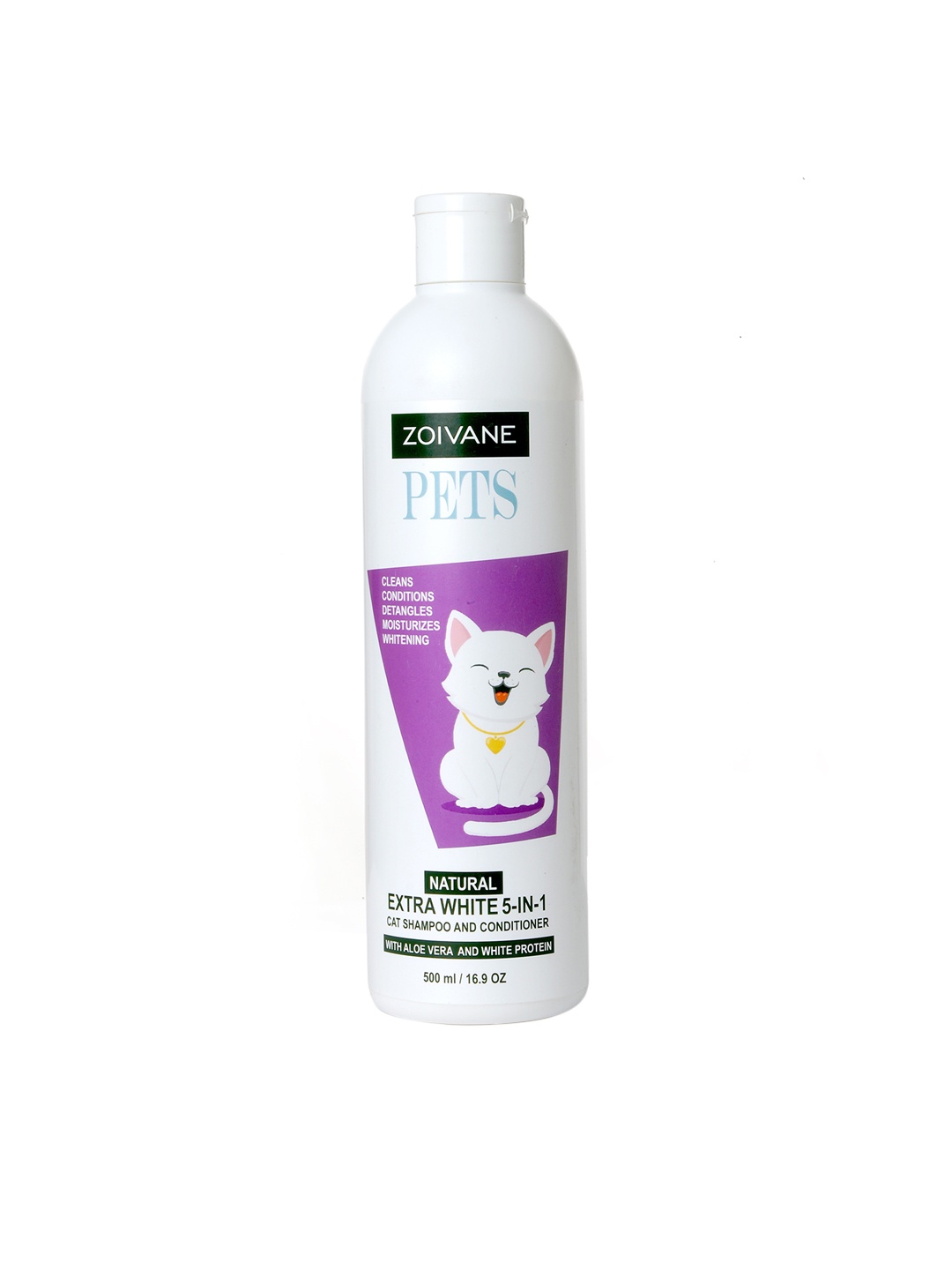 

ZOIVANE Unisex White & Purple 5 In 1 Cat Shampoo & Conditioner 500 ML