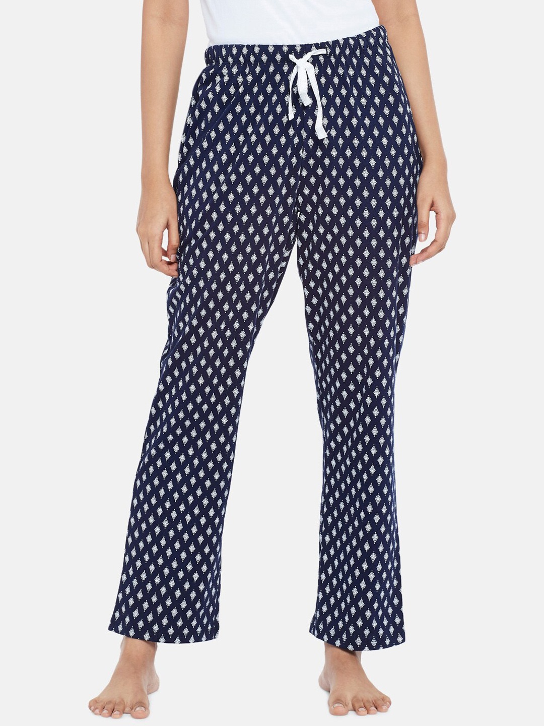 

Dreamz by Pantaloons Women Navy Blue Printed Lounge Pants
