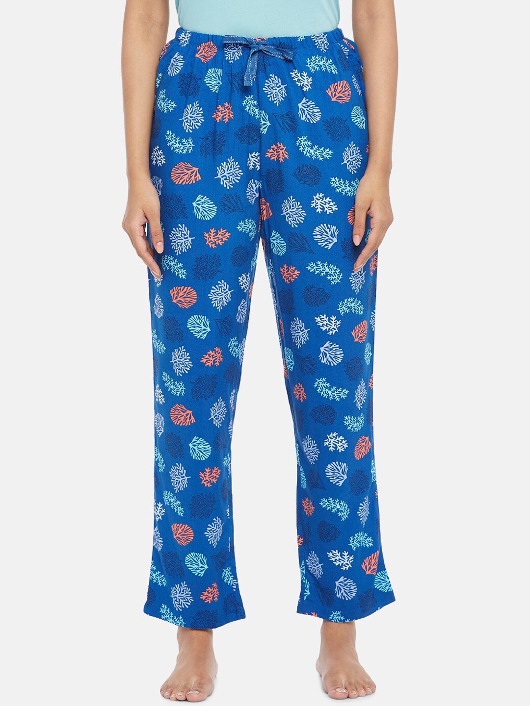 

Dreamz by Pantaloons Women Blue Printed Lounge Pants