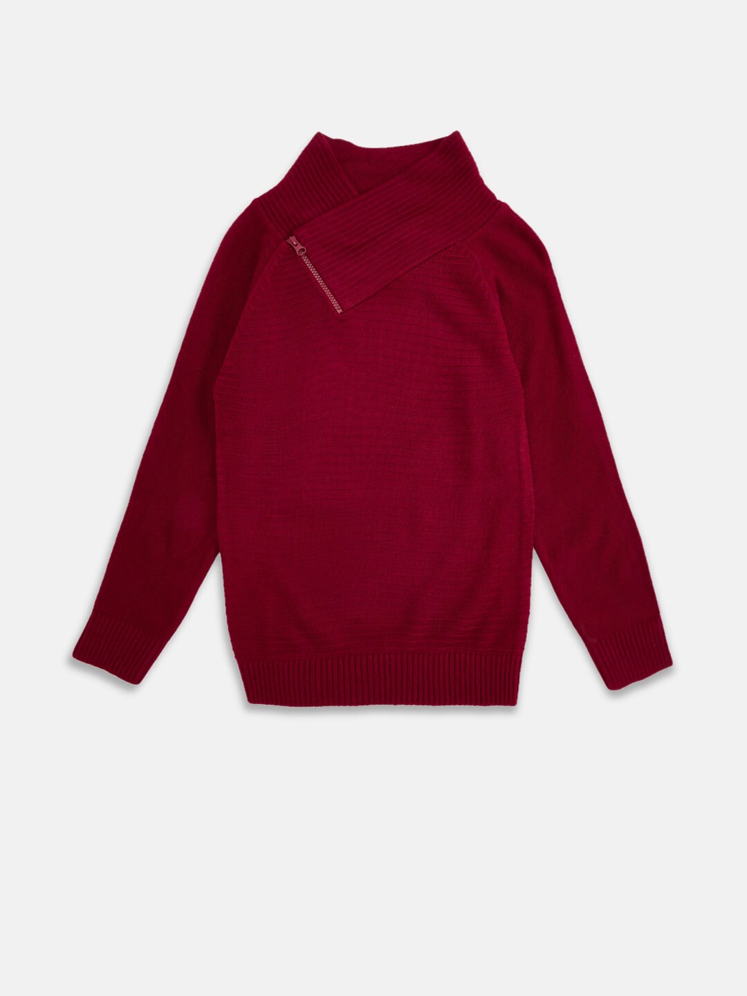 

Pantaloons Junior Boys Maroon Pullover with Zip Detail
