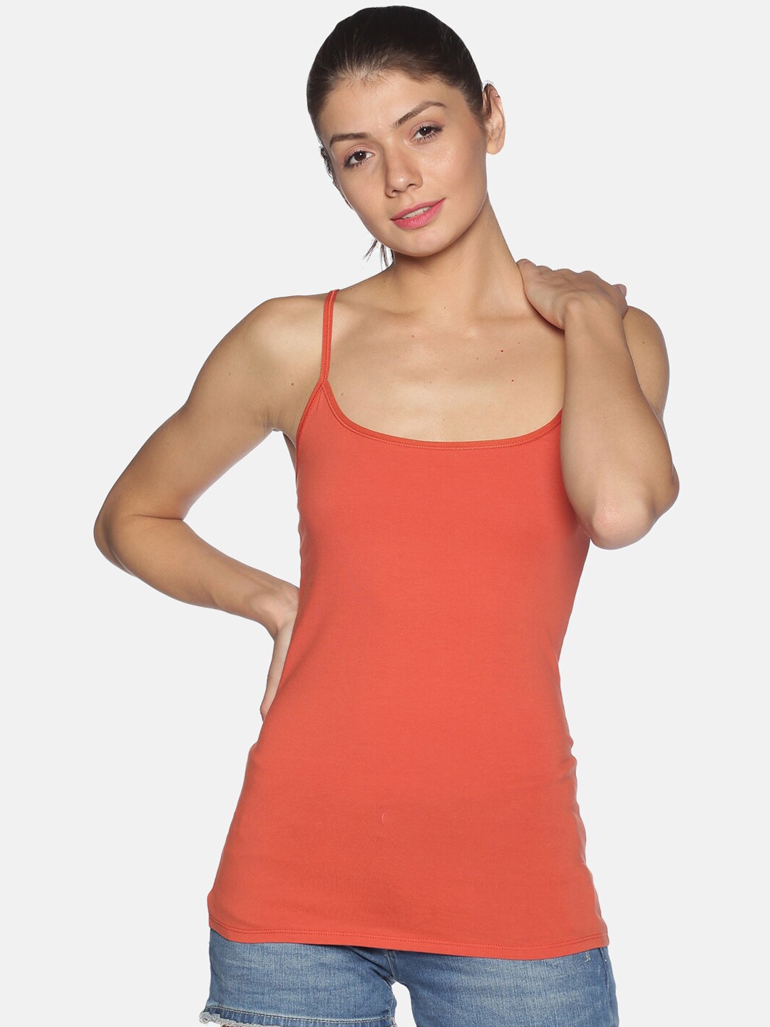 

Soul Space Women Orange Solid Camisole