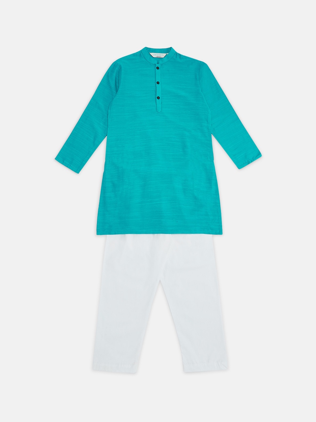 

indus route by Pantaloons Boys Teal Regular Kurta with Pyjamas