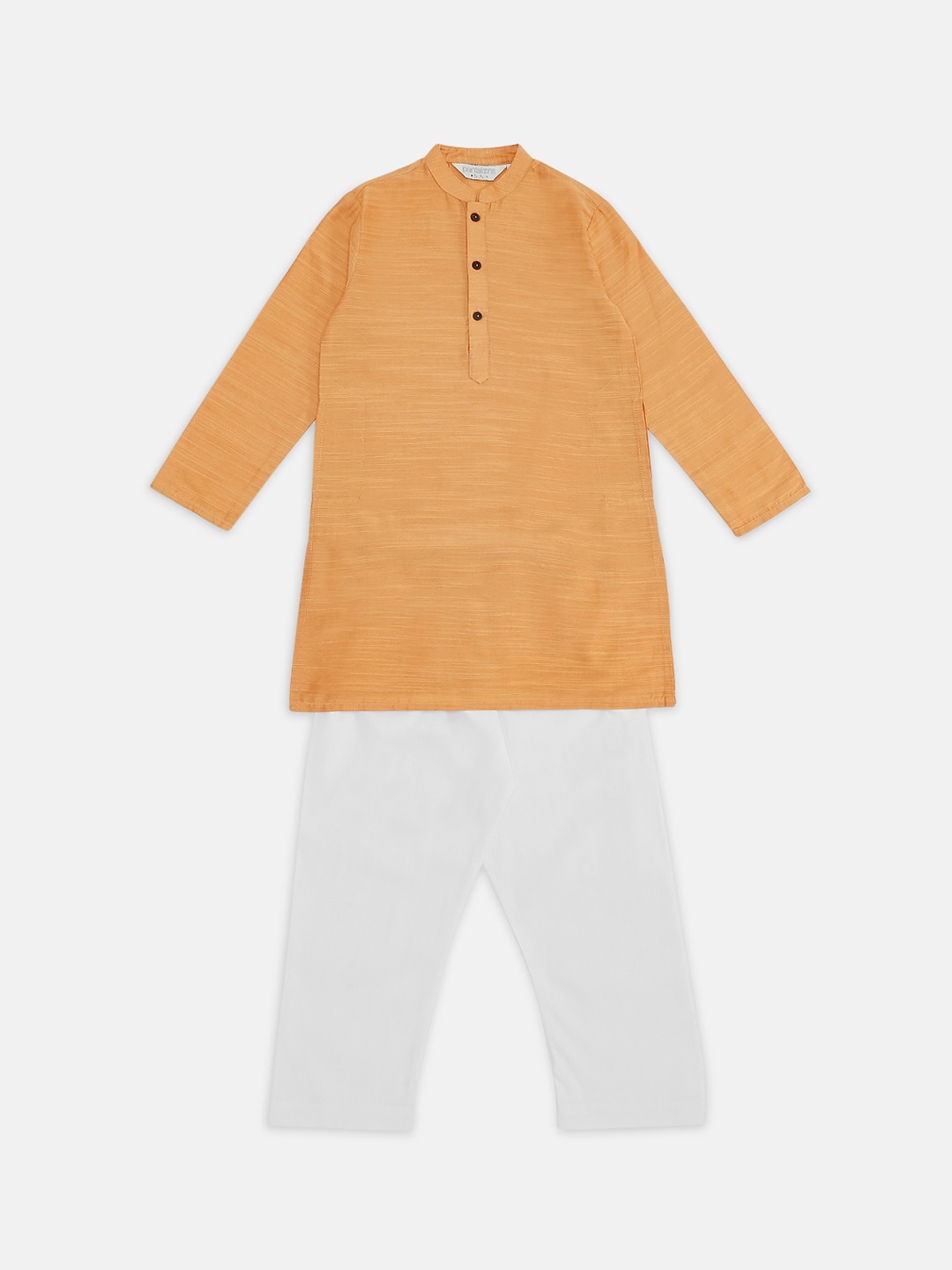 

indus route by Pantaloons Boys Yellow Solid Regular Kurta with Pyjamas