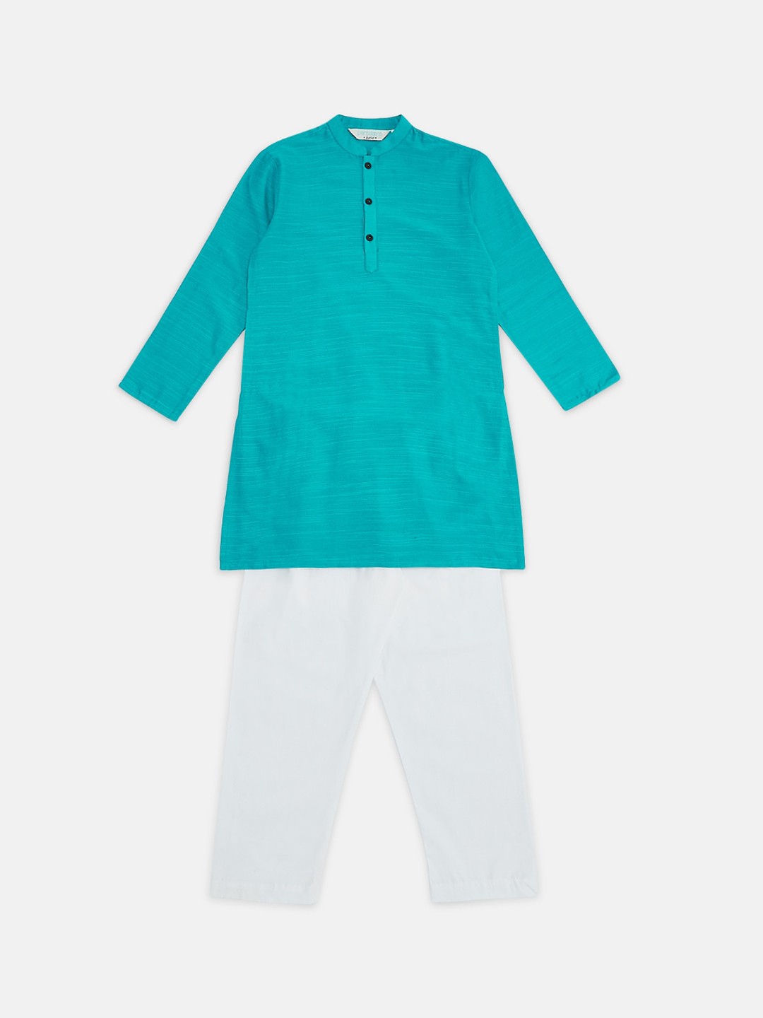 

indus route by Pantaloons Boys Teal Regular Kurta with Pyjamas
