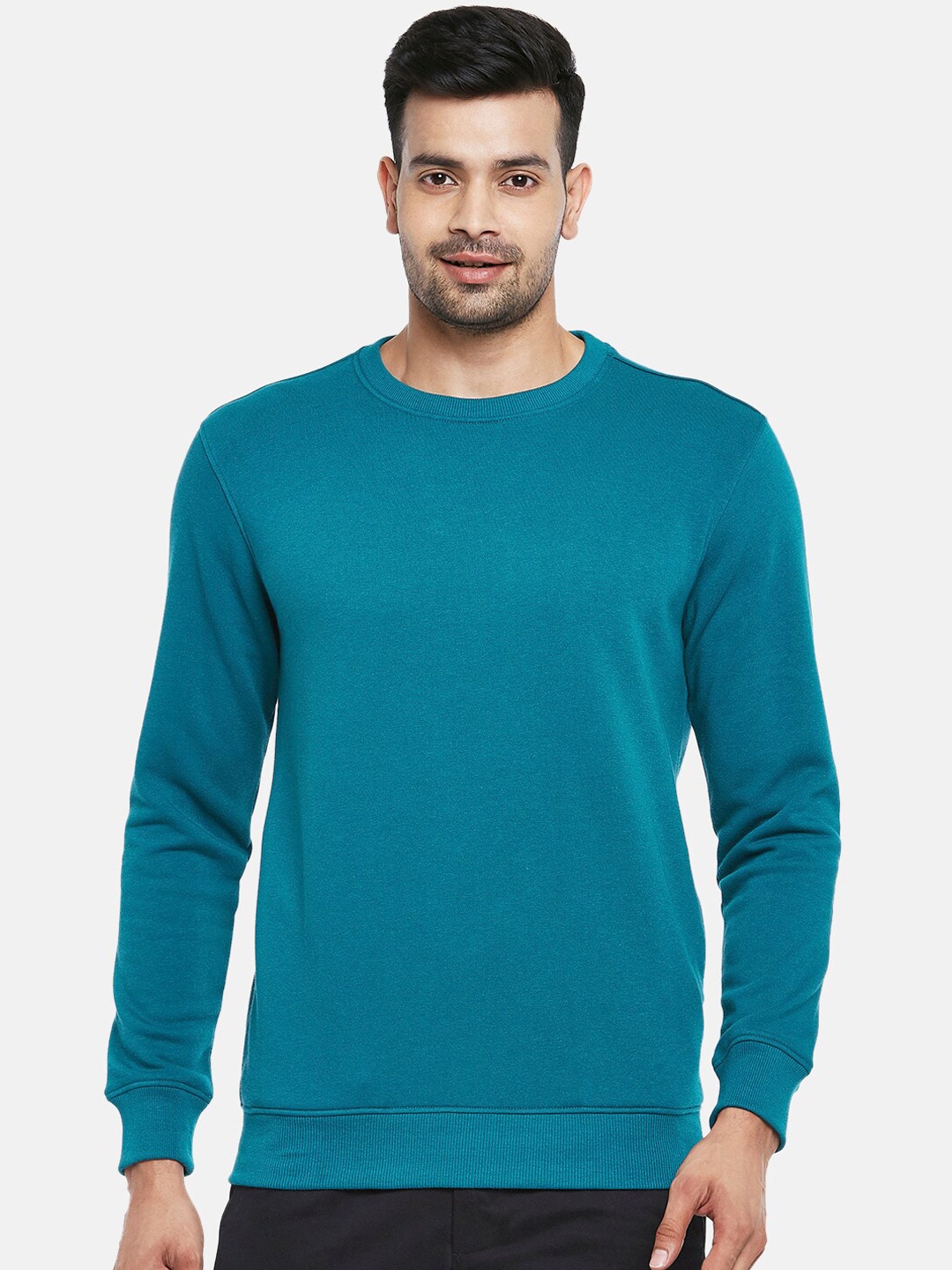 

BYFORD by Pantaloons Men Teal Green Sweatshirt