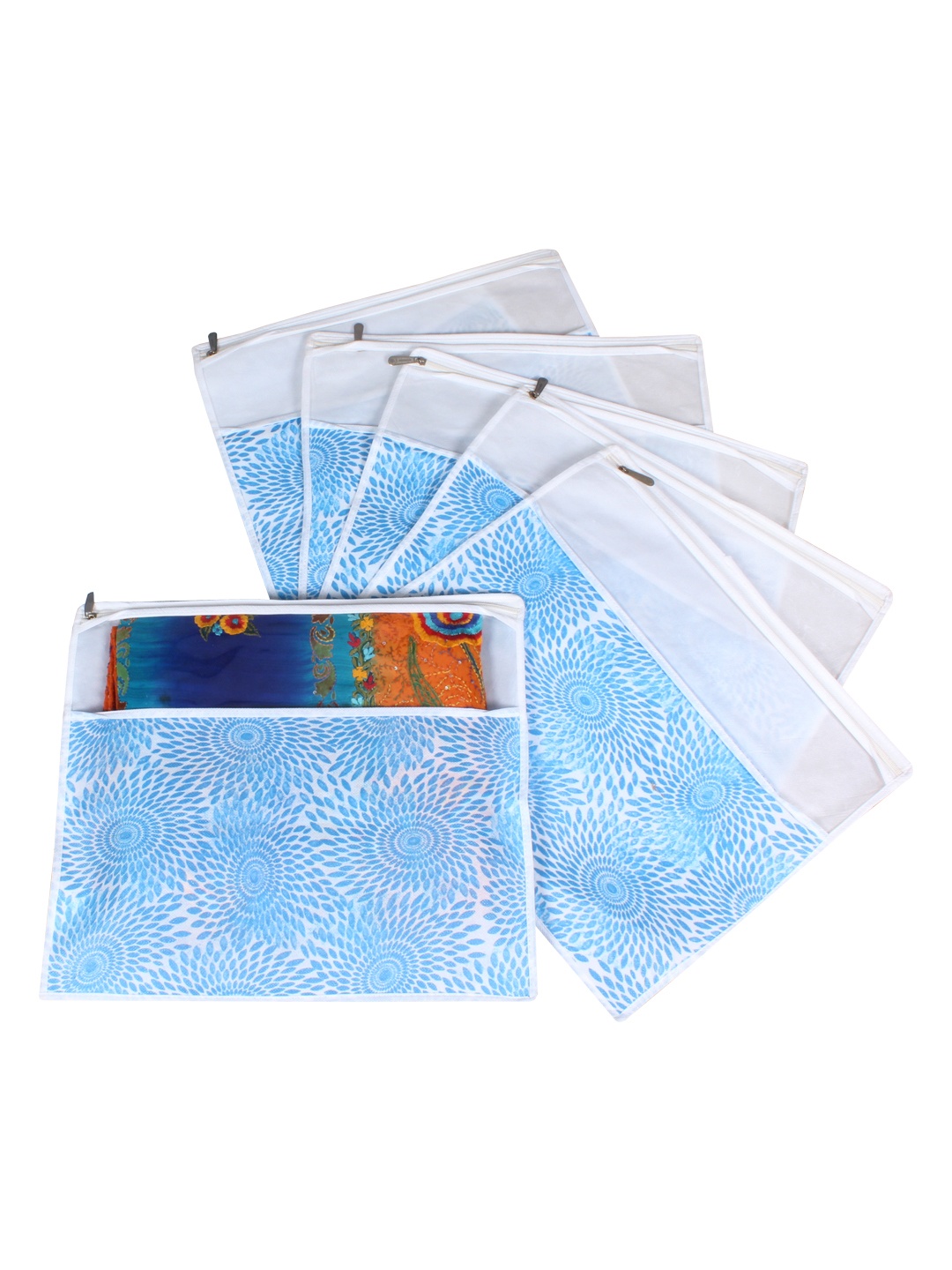 

prettykrafts Purple Set of 6 Printed Saree Cover Organisers