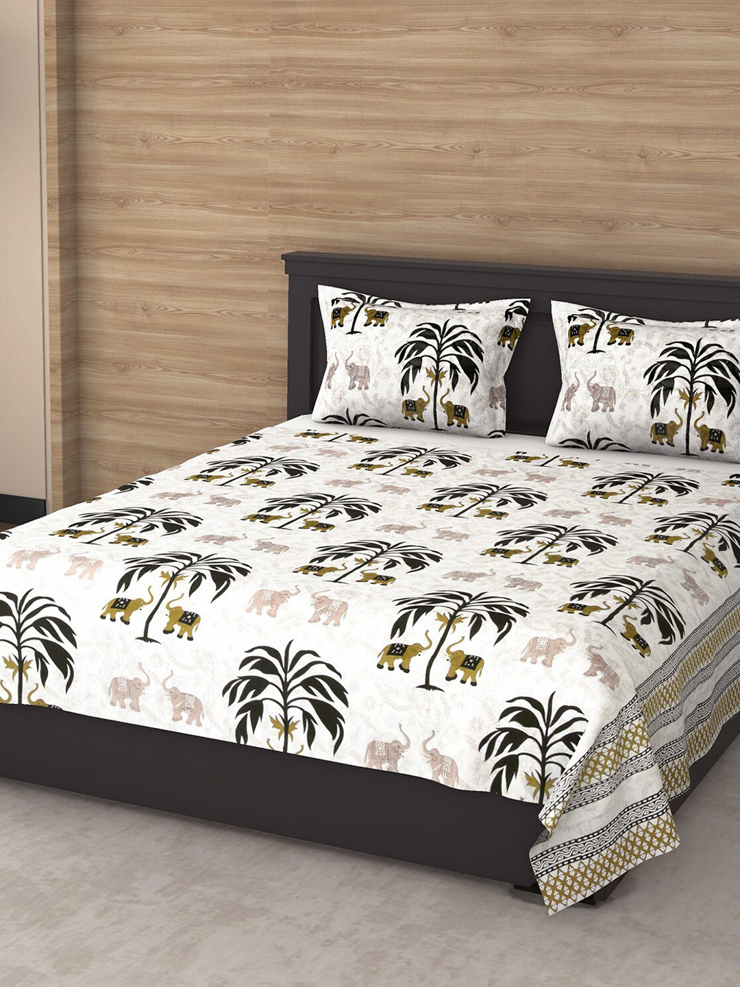 

Varde Multicolour 120 TC Printed Cotton Double King Bedsheet with 2 Pillow Covers, Multi