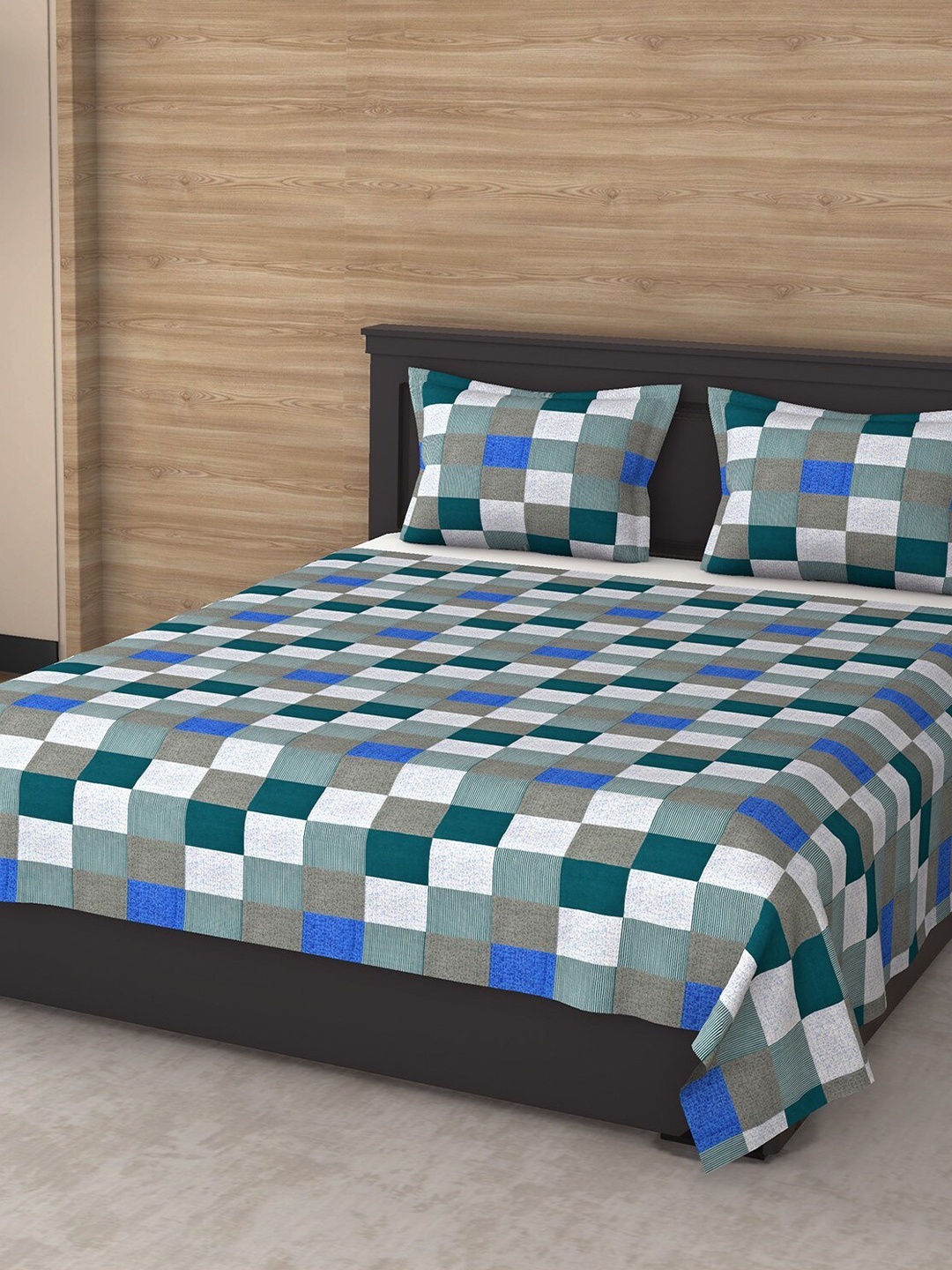 

Varde Multicolour 120 TC Printed Cotton Double King Bedsheet with 2 Pillow Covers, Multi