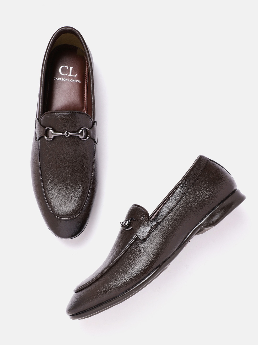 

Carlton London Men Coffee Brown Horsebit Loafers