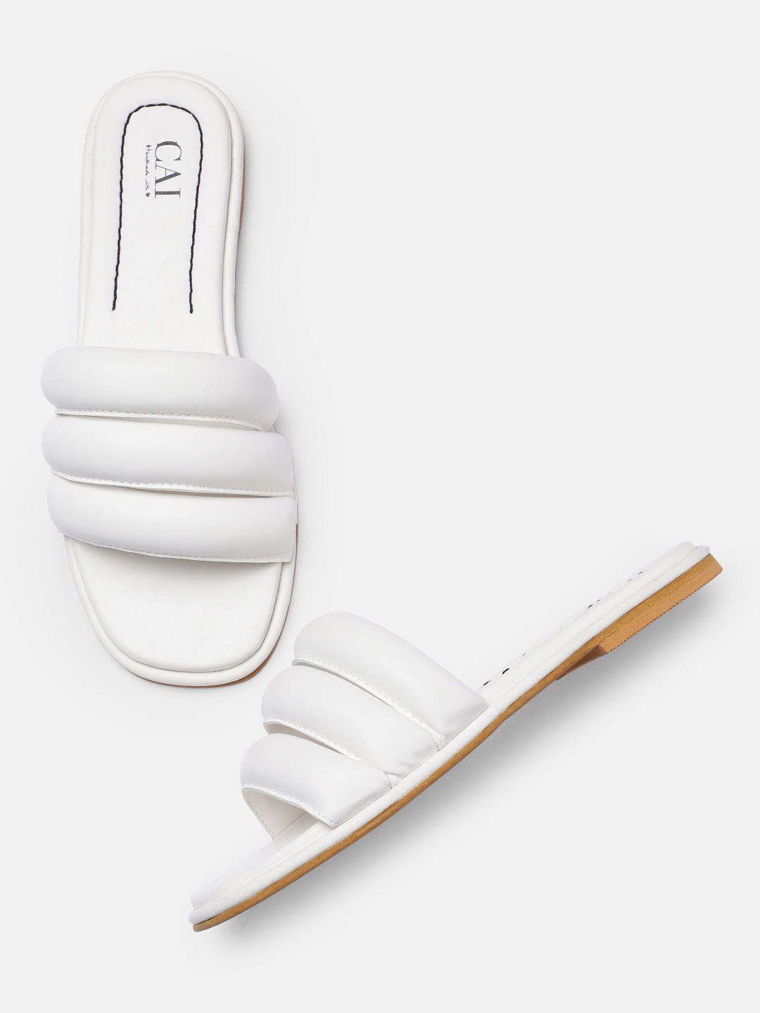 

CAI Women White Open Toe Flats