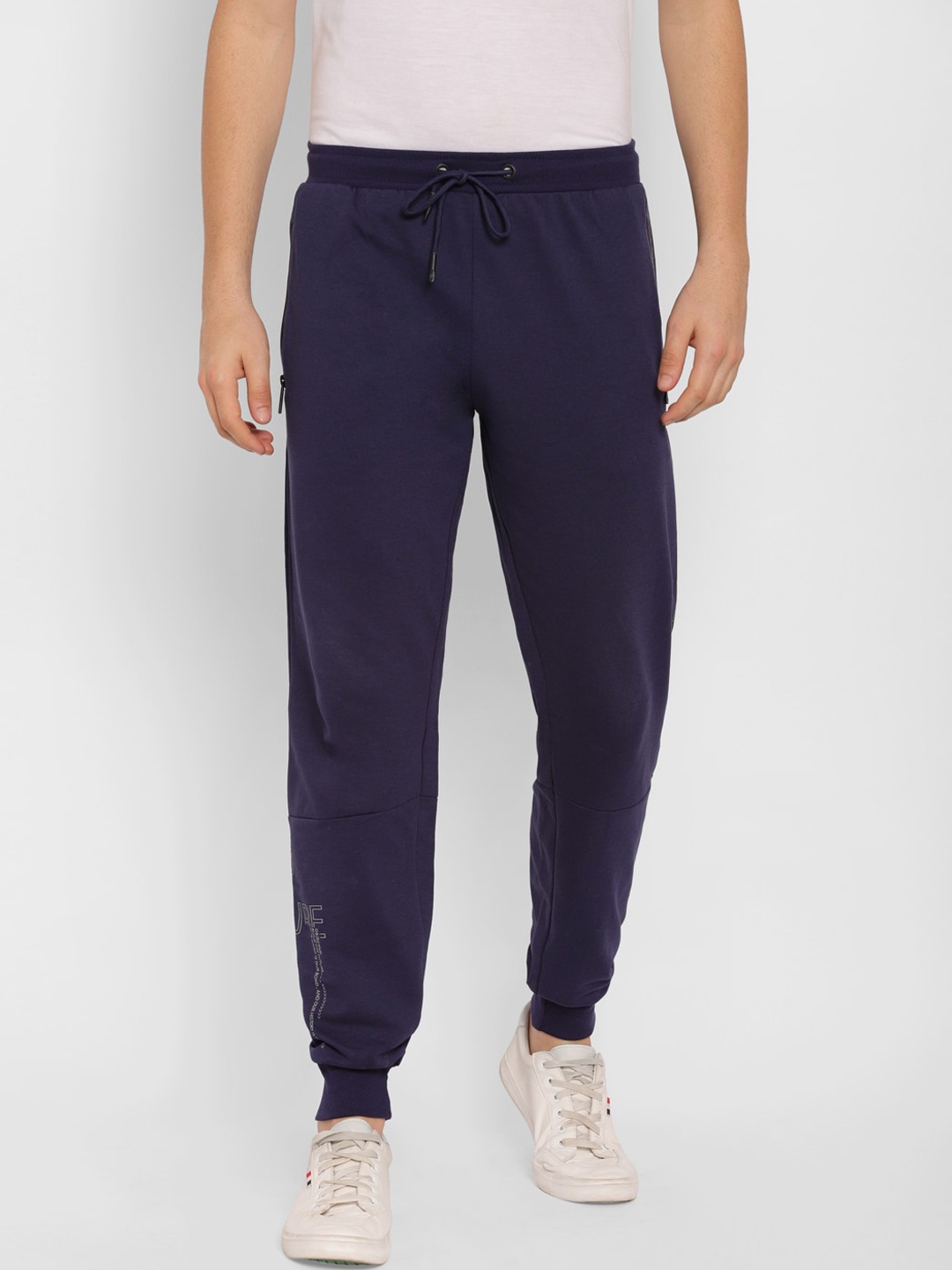 

SAPPER Men Navy Blue Solid Cotton Slim-Fit Joggers