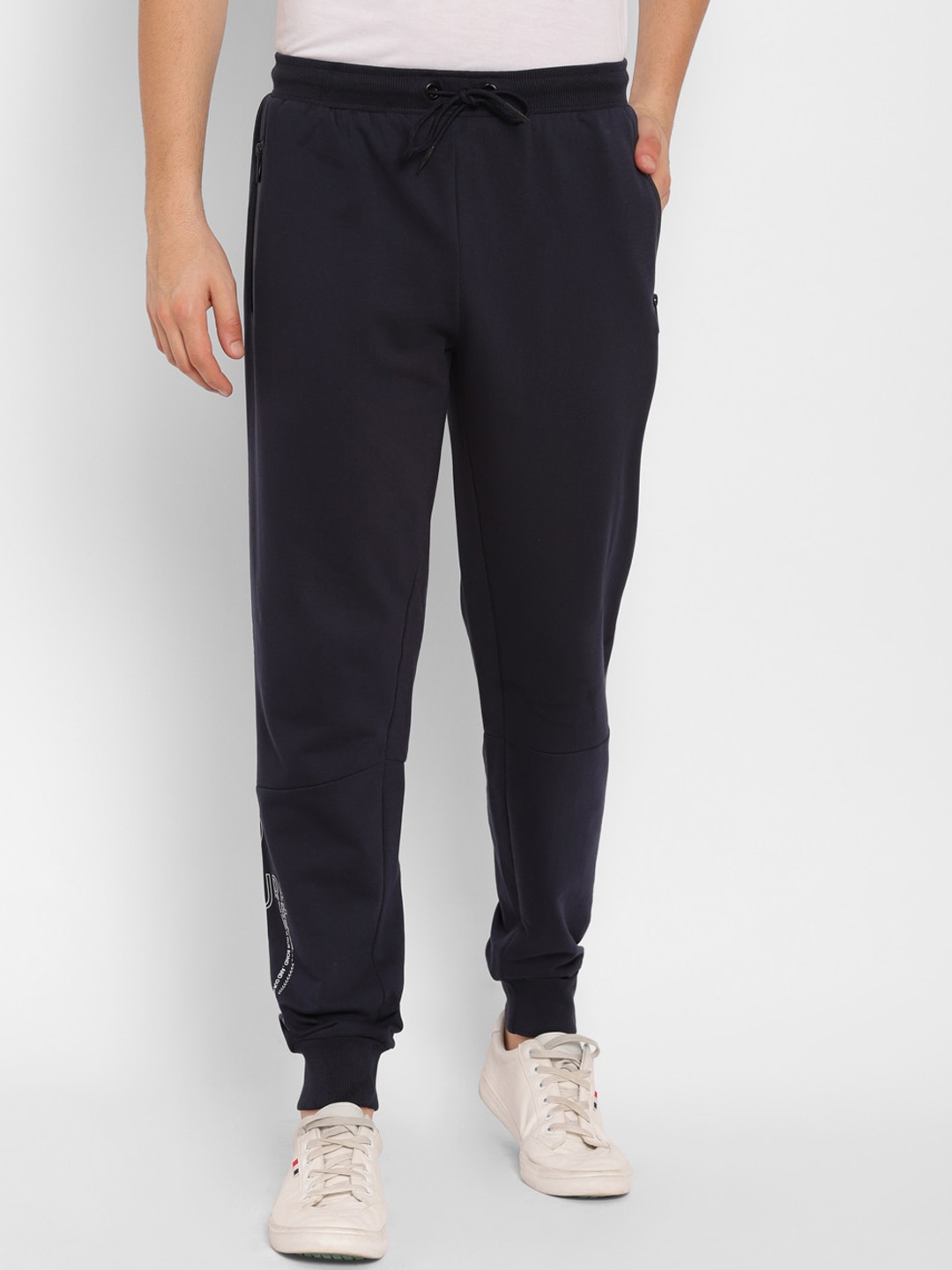 

SAPPER Men Navy Blue Solid Slim-Fit Cotton Joggers