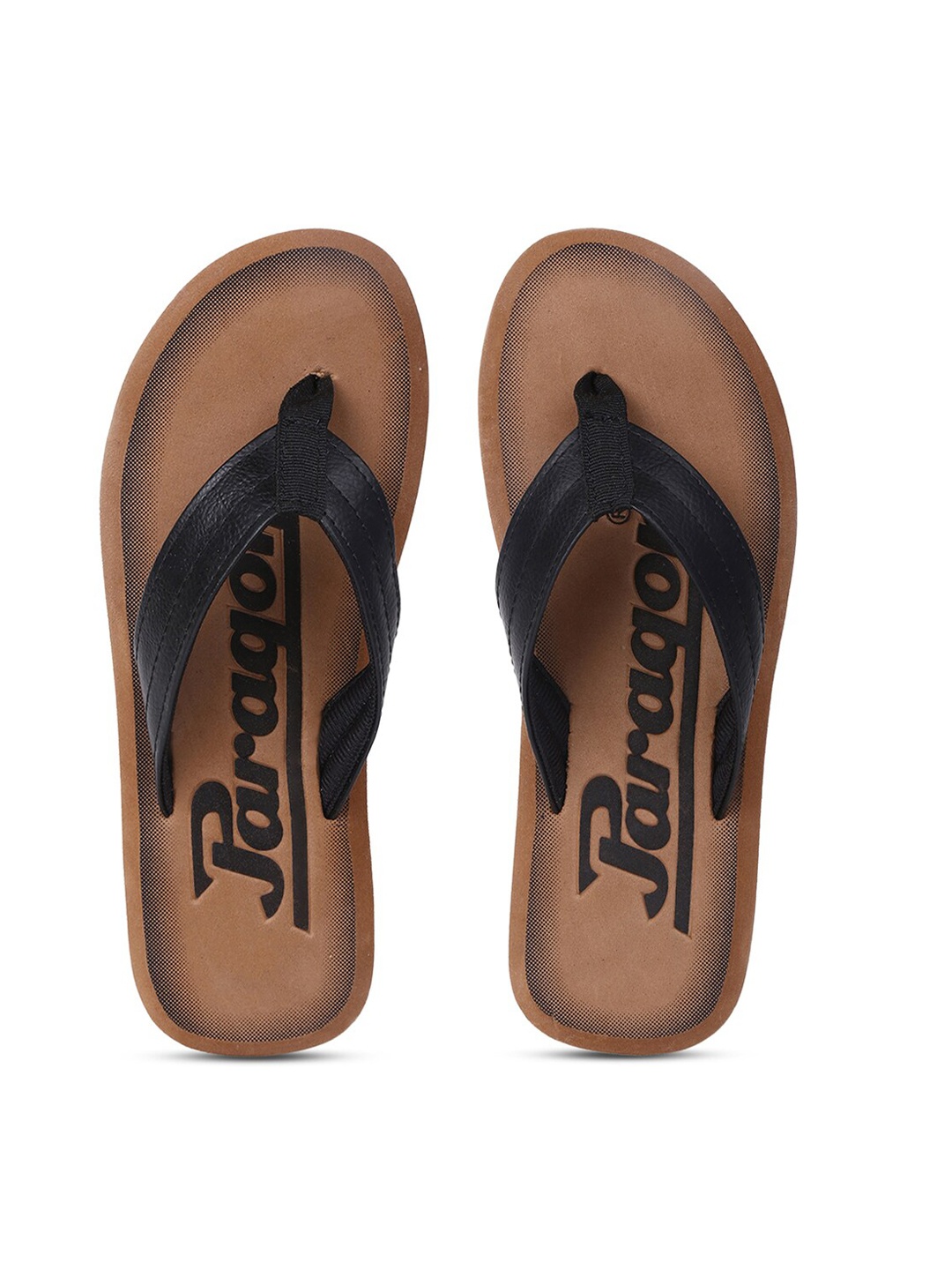 

Paragon Men Black & Brown Printed Thong Flip-Flops