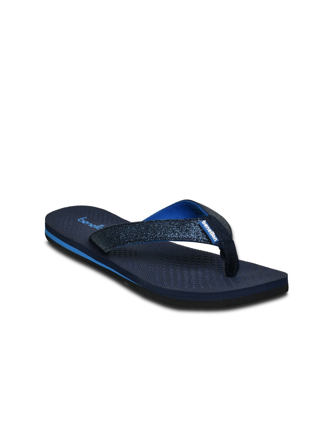 

United Colors of Benetton Women Navy Blue Rubber Thong Flip-Flops