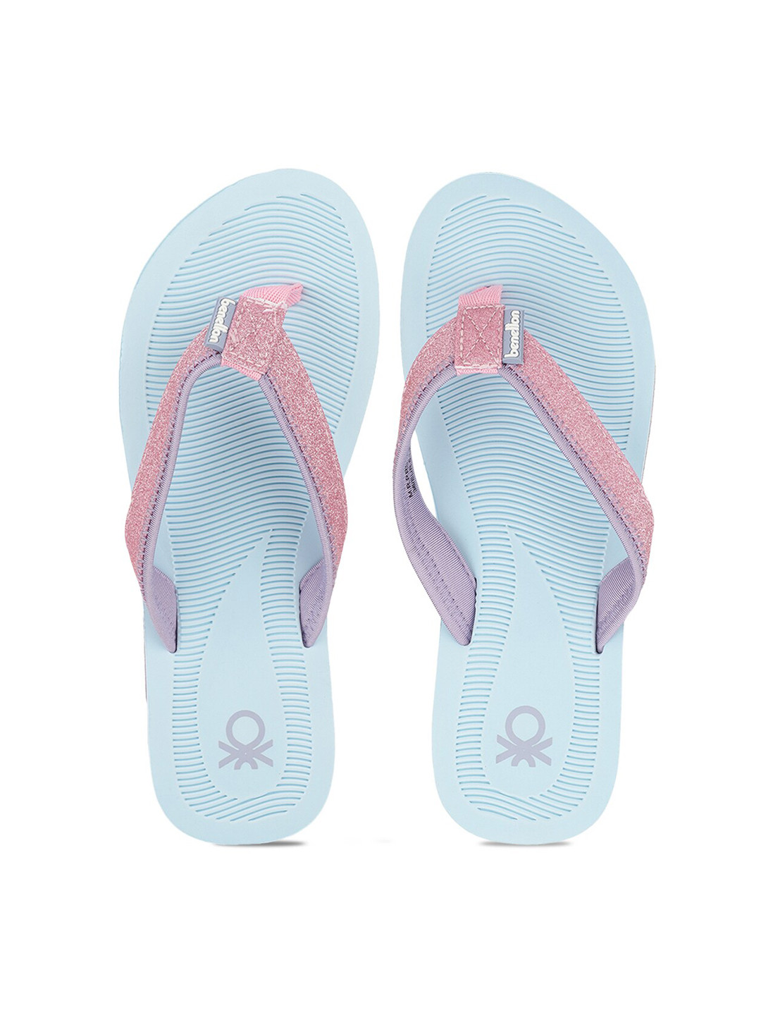 

United Colors of Benetton Women Pink & Blue Rubber Thong Flip-Flops