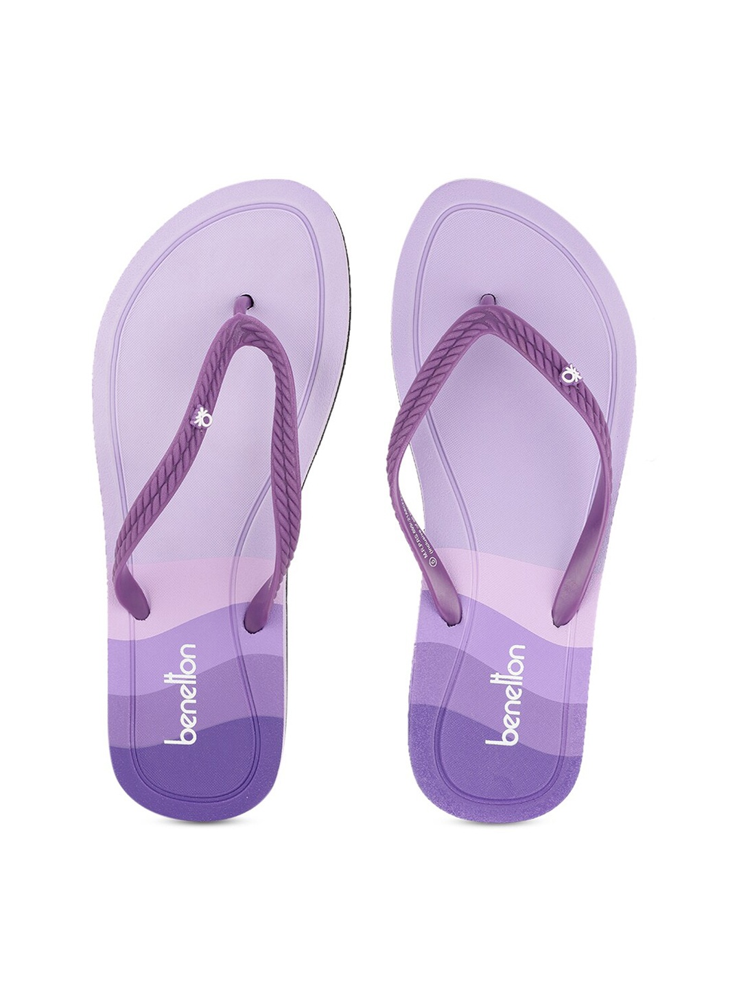 

United Colors of Benetton Women Purple Colourblocked Rubber Thong Flip-Flops