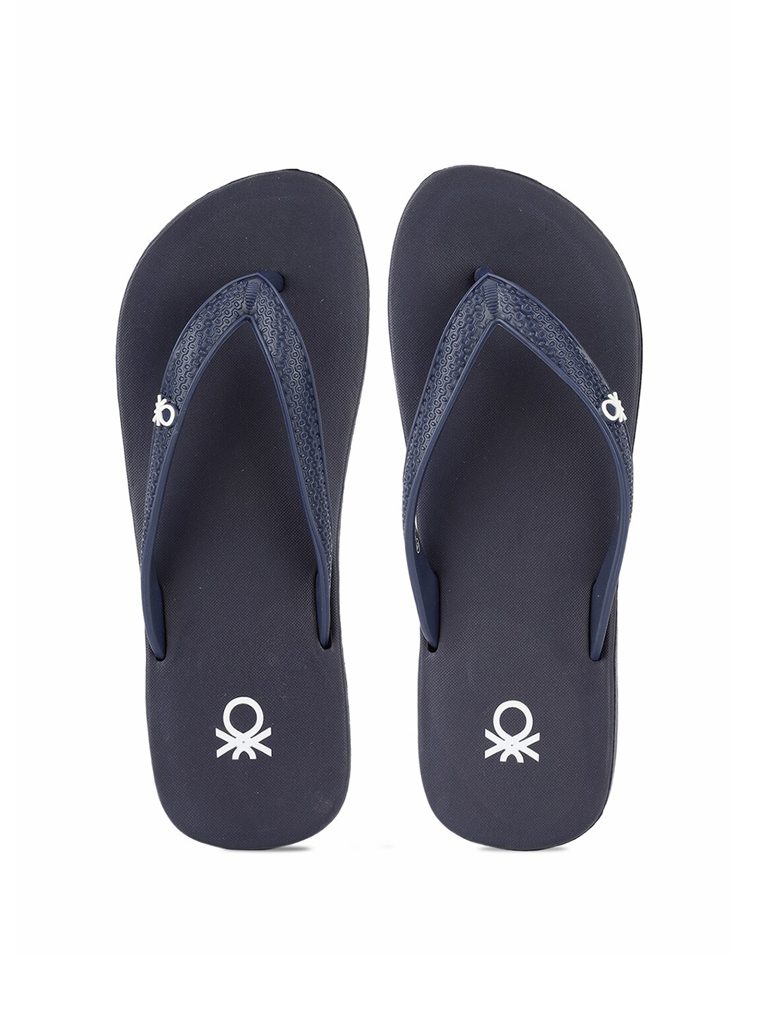 

United Colors of Benetton Women Navy Blue Printed Rubber Thong Flip-Flops