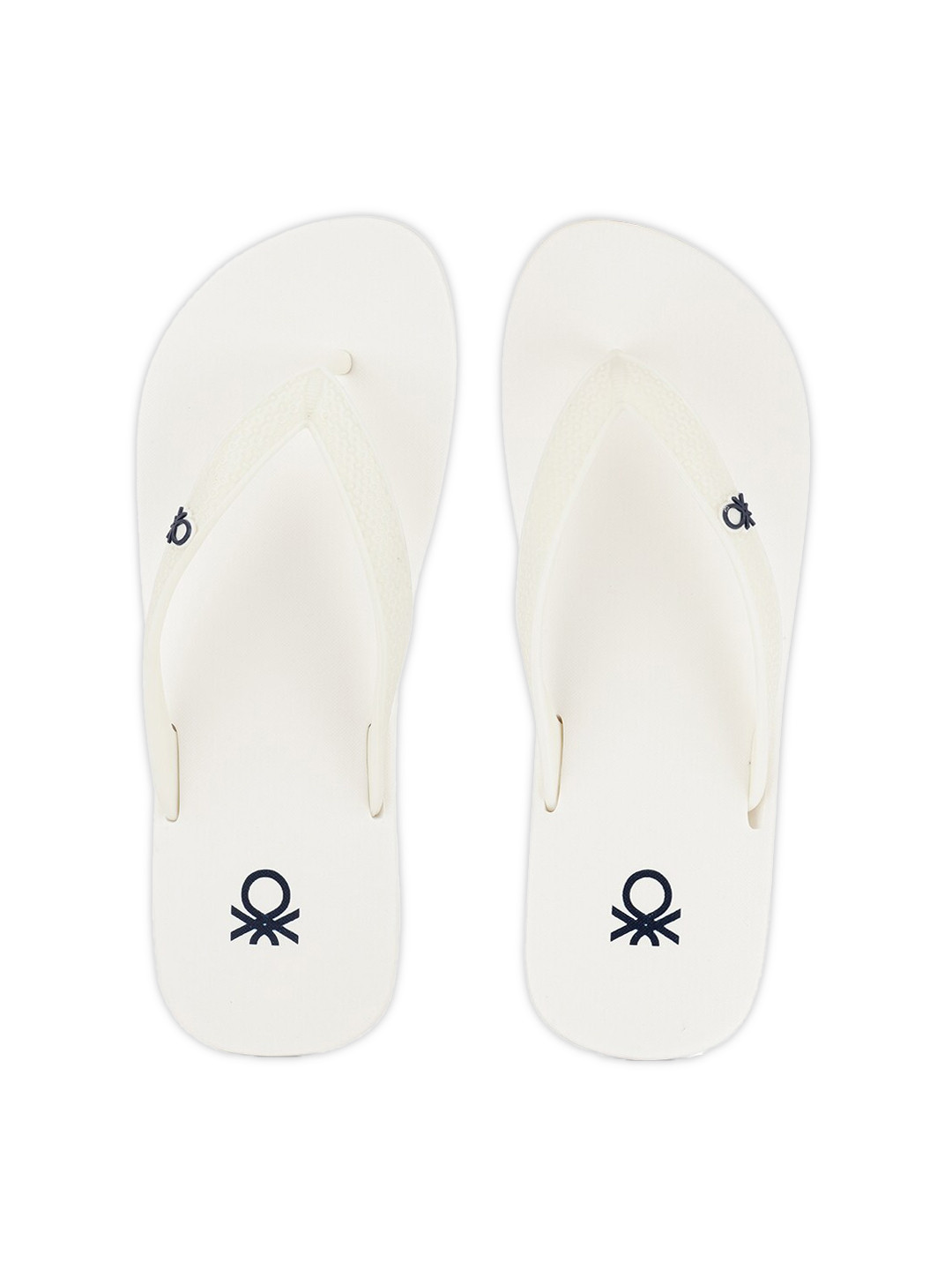 

United Colors of Benetton Women White & Black Rubber Thong Flip-Flops