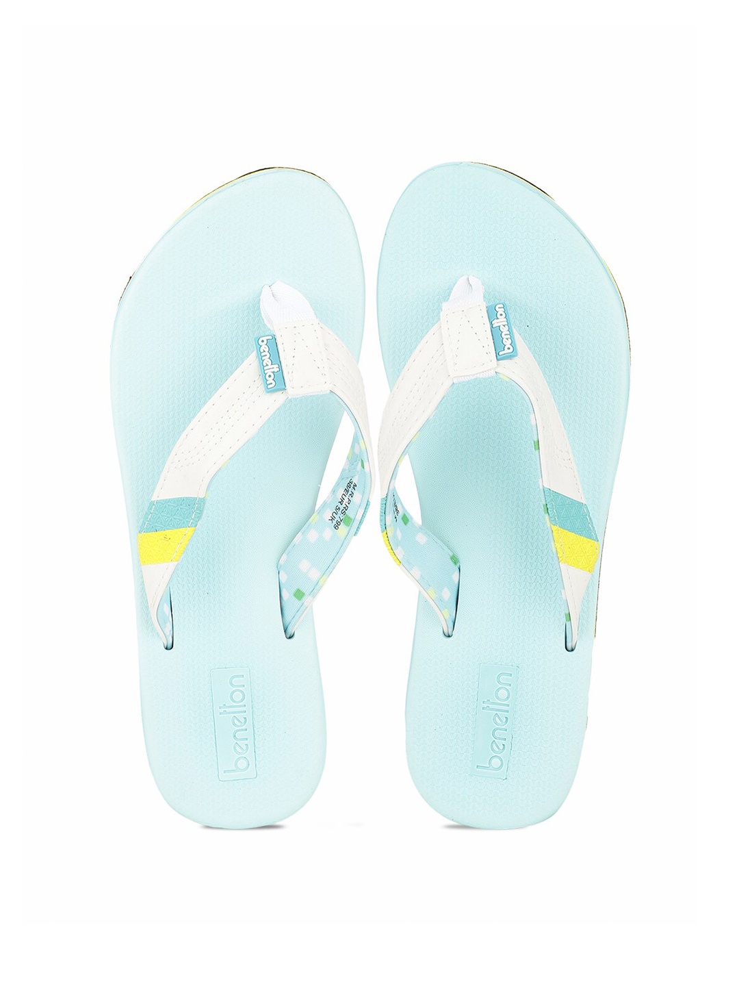 

United Colors of Benetton Women Blue & White Rubber Thong Flip-Flops