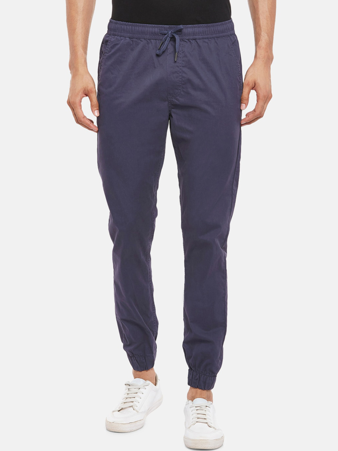 

Urban Ranger by pantaloons Men Navy Blue Pure Cotton Slim Fit Joggers