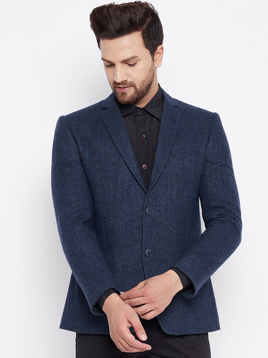 

Spirit Blue Self Design Blazer
