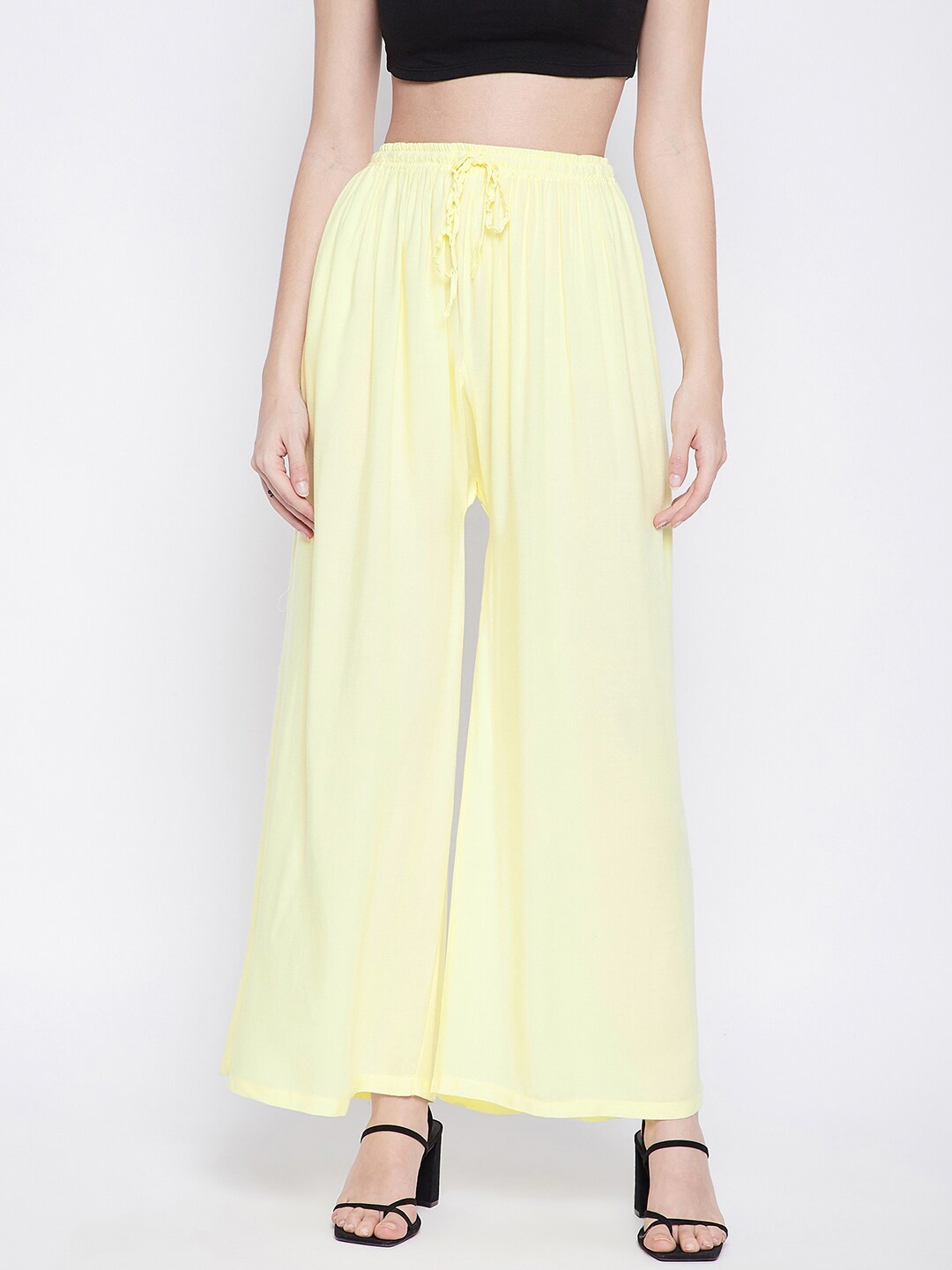 

Clora Creation Women Yellow Knitted Palazzos
