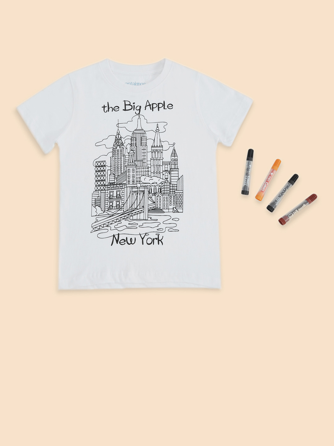 

Pantaloons Junior Boys White Printed T-shirt