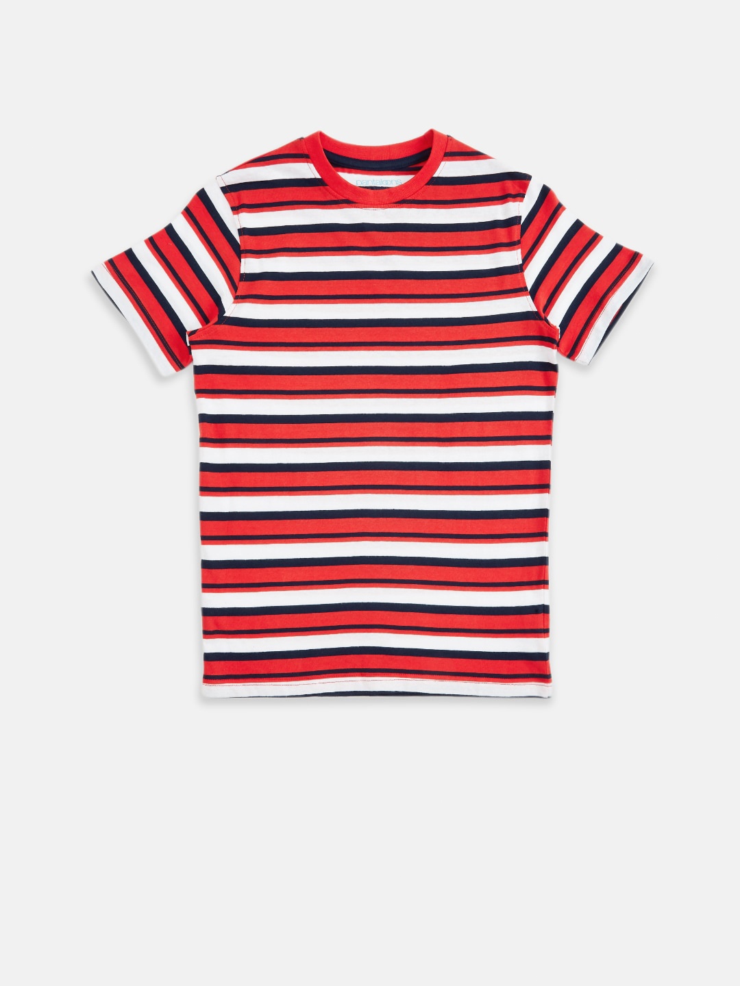 

Pantaloons Junior Boys Red Striped Pockets T-shirt
