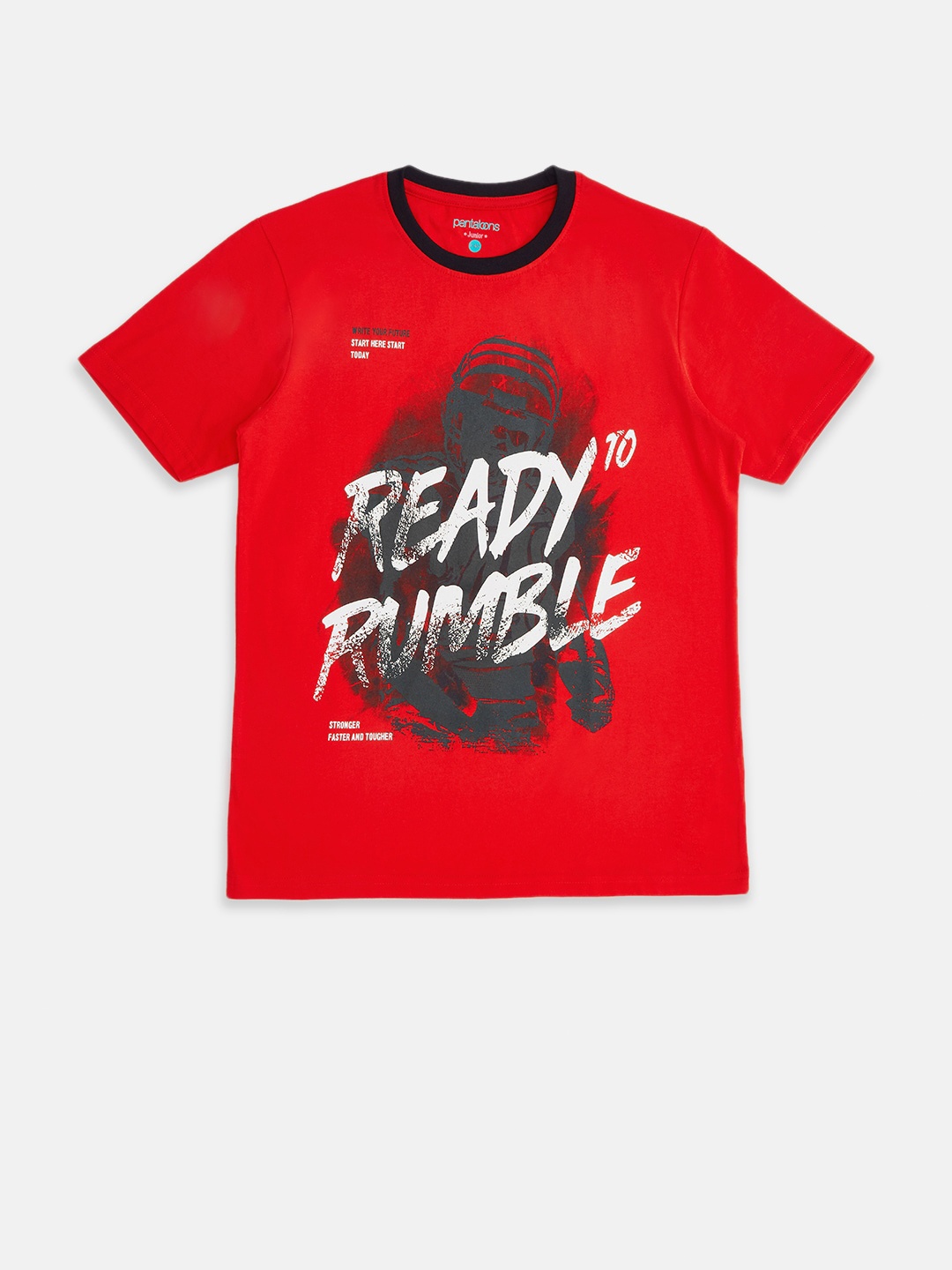 

Pantaloons Junior Boys Red & White Typography Printed T-shirt