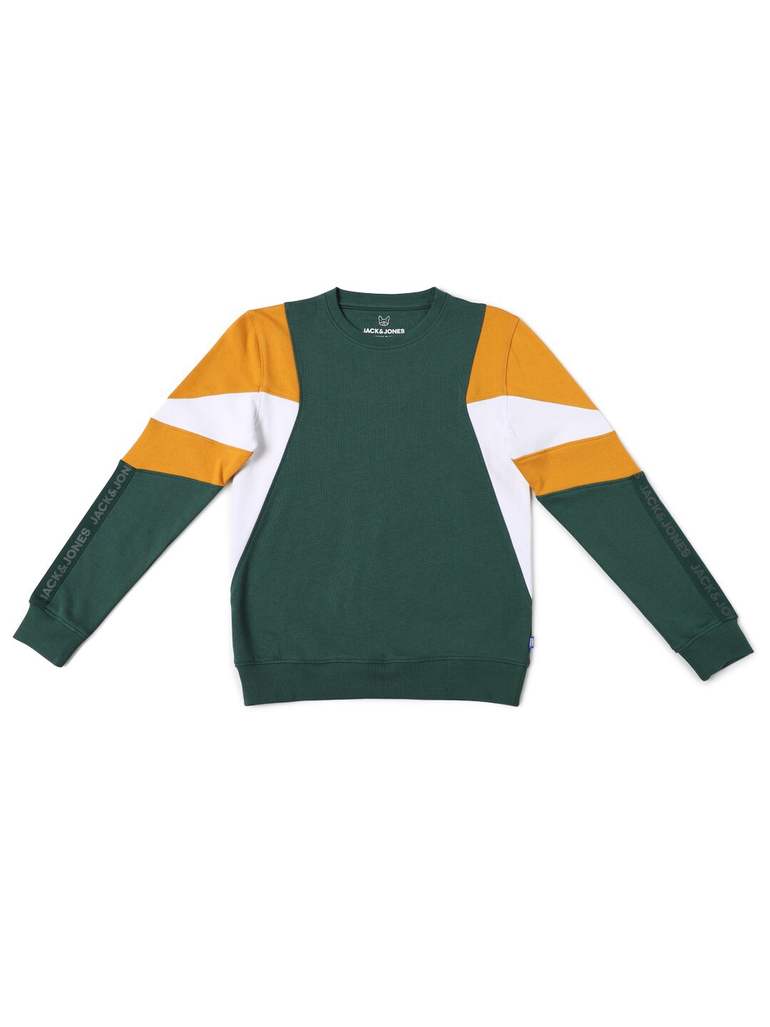 

Jack & Jones Boys Green & White Colourblocked Pullover