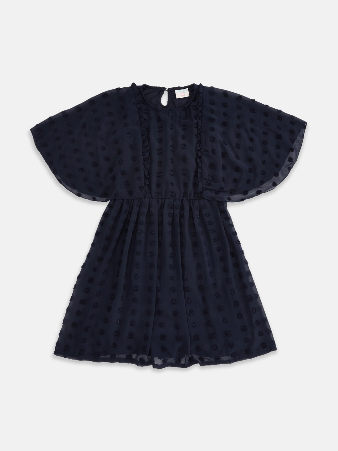 

Pantaloons Junior Girls Navy Blue Fit And Flare Georgette Dress
