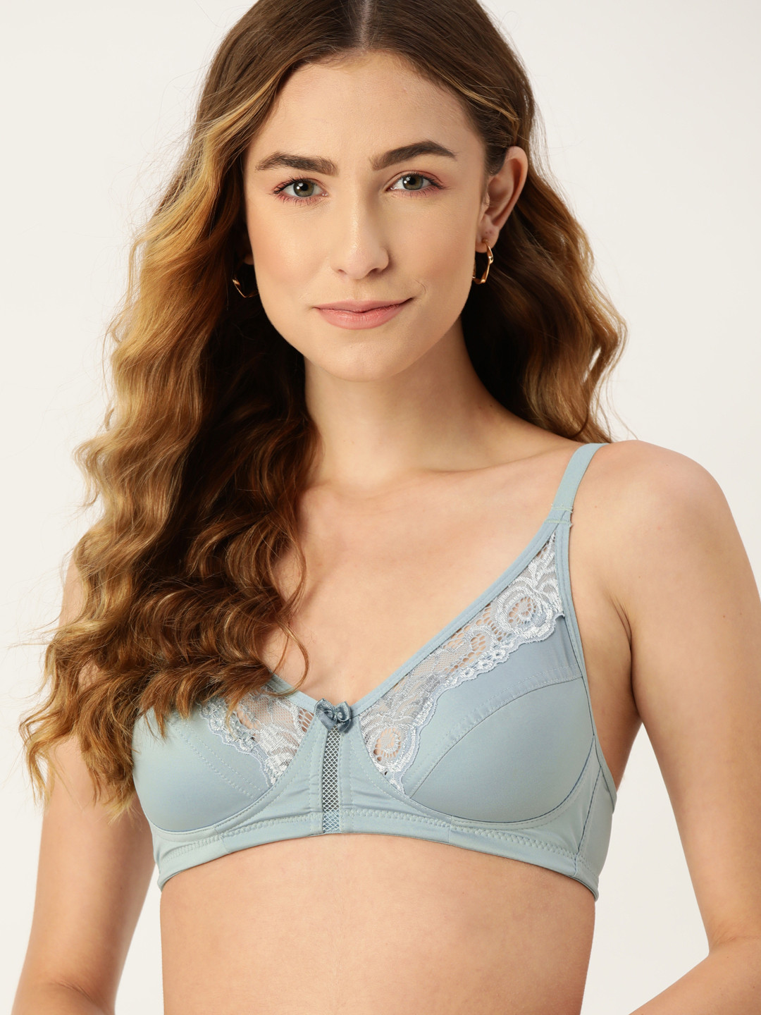 

DressBerry Grey Lace Detail Everyday Bra