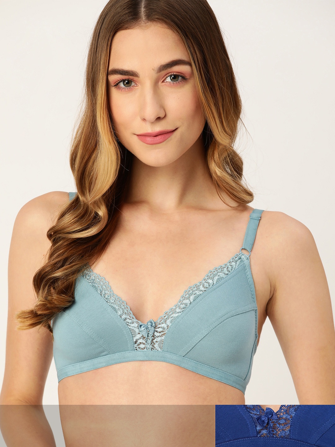 

DressBerry Women Pack of 2 Solid Everyday Bras, Blue