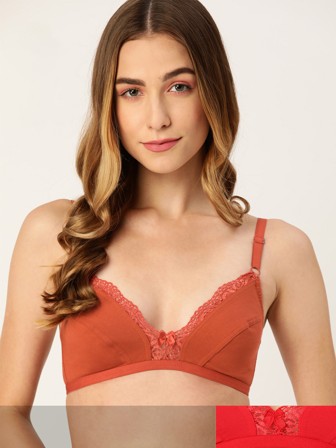 

DressBerry Women Pack of 2 Solid Everyday Bras, Rust