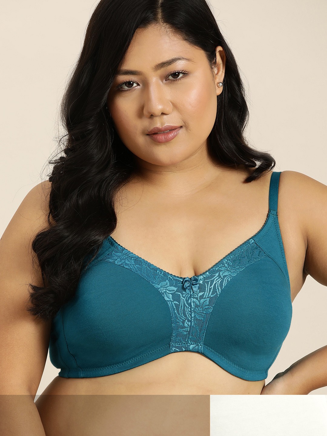 

Sztori Plus Size Set Of 2 Solid T-shirt Bra, White