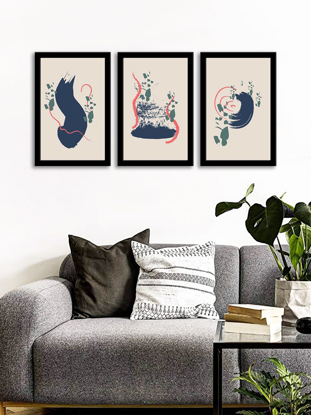 

WENS Set Of 3 Multicoloured Abstarct Creative Wall Art Painting, Multi