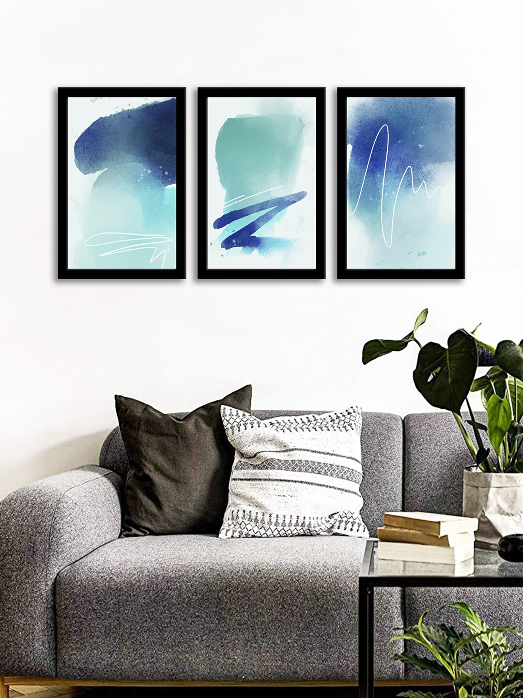 

WENS Set Of 3 Multicoloured Moderatet Wall Art Painting, Multi
