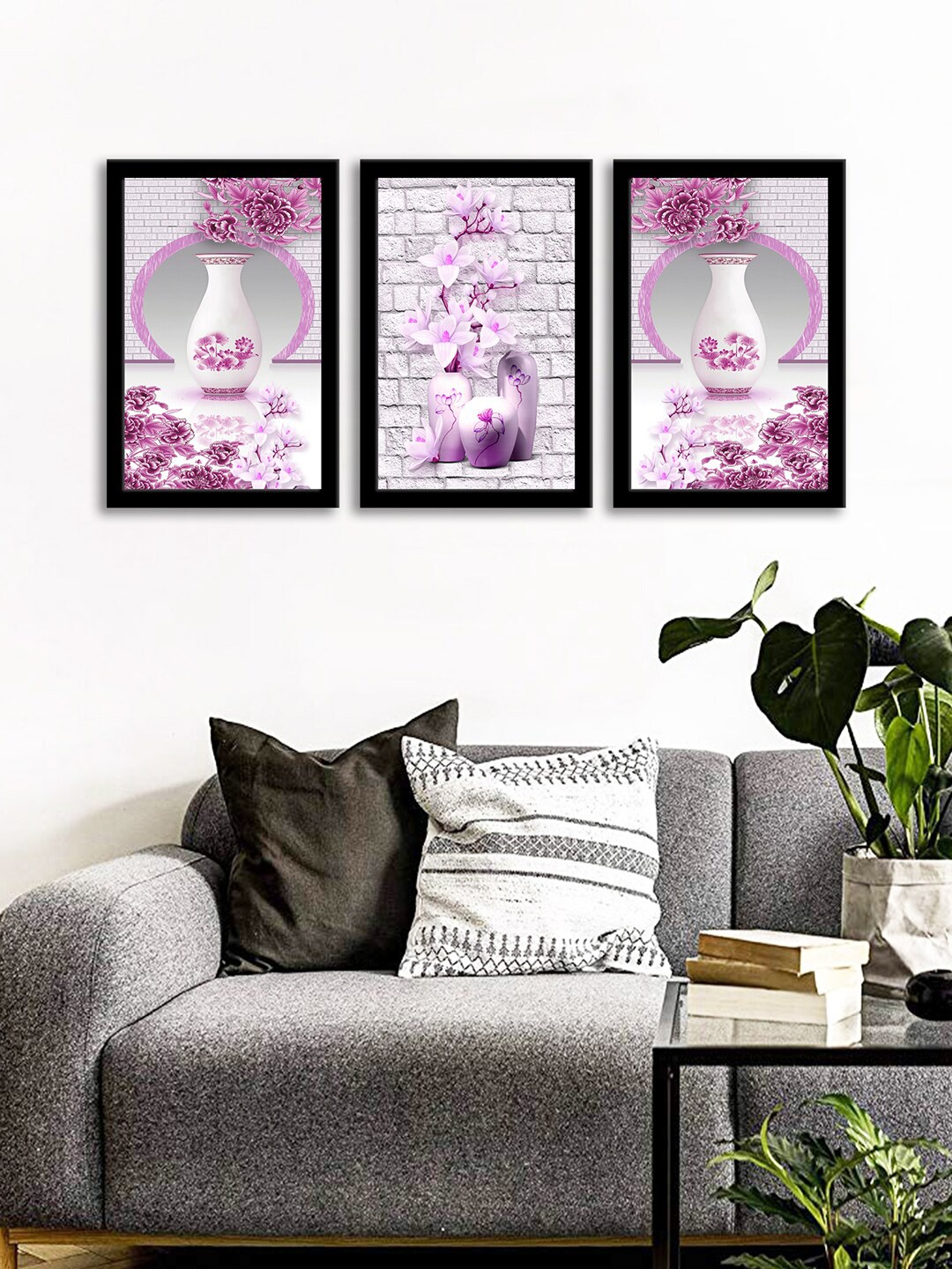 

WENS Set Of 3 Multicoloured Floral Wall Art Painting, Multi