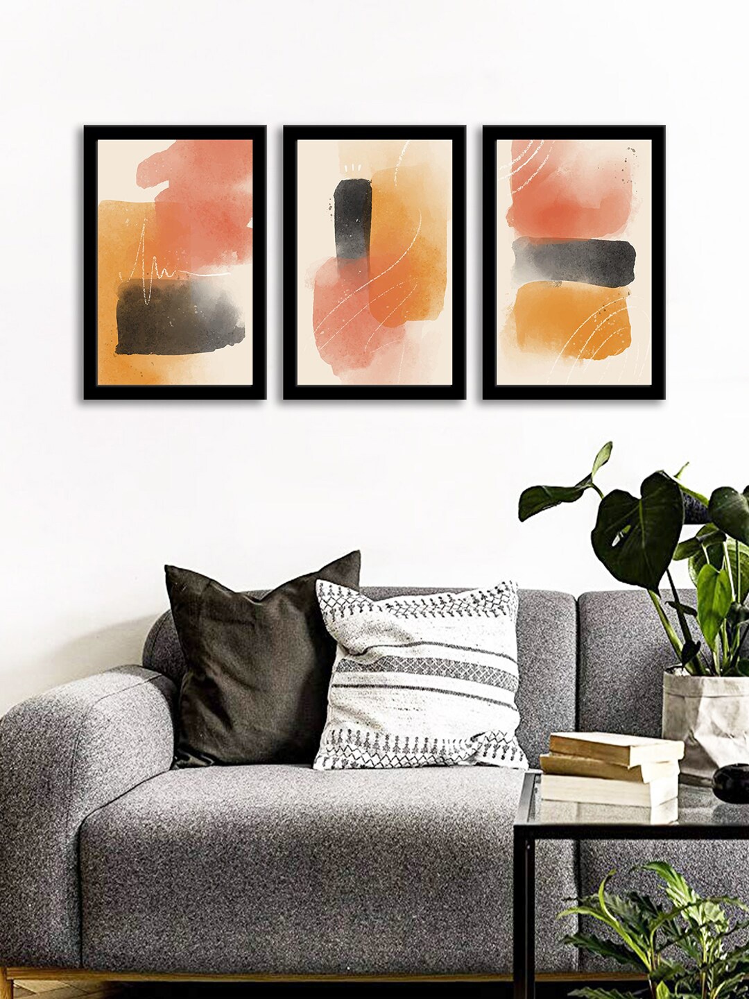 

WENS Set Of 3 Multicoloured Boho Wall Art Painting, Multi