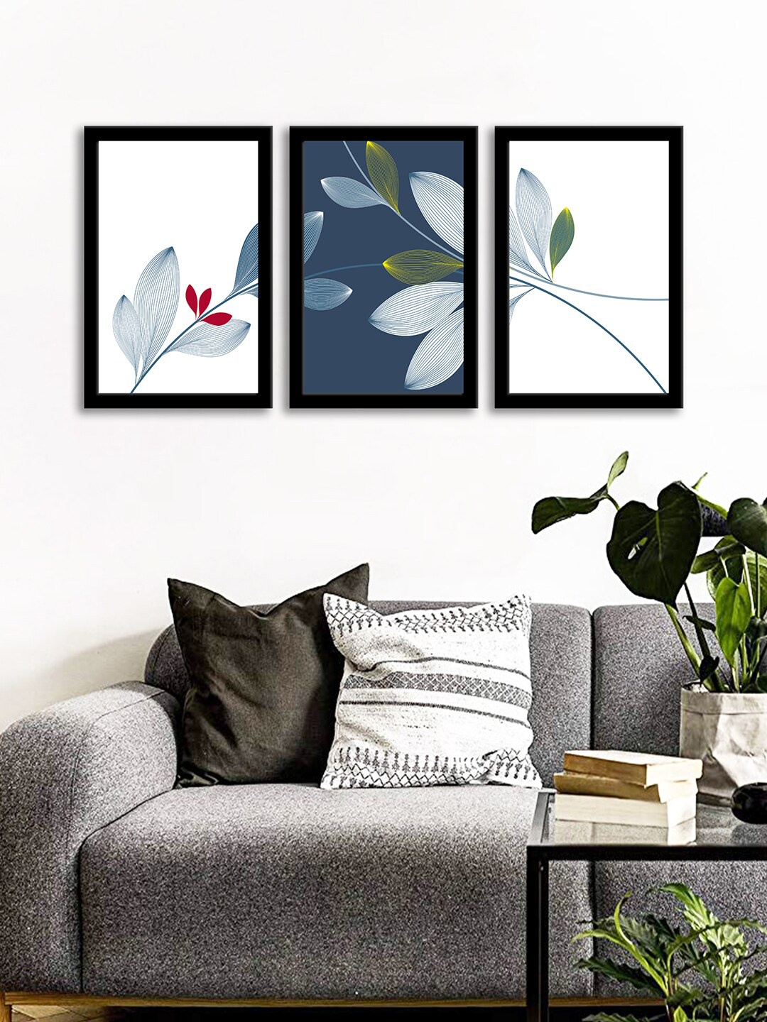 

WENS Set Of 3 Multicoloured Flower Modern Wall Art Painting, Multi